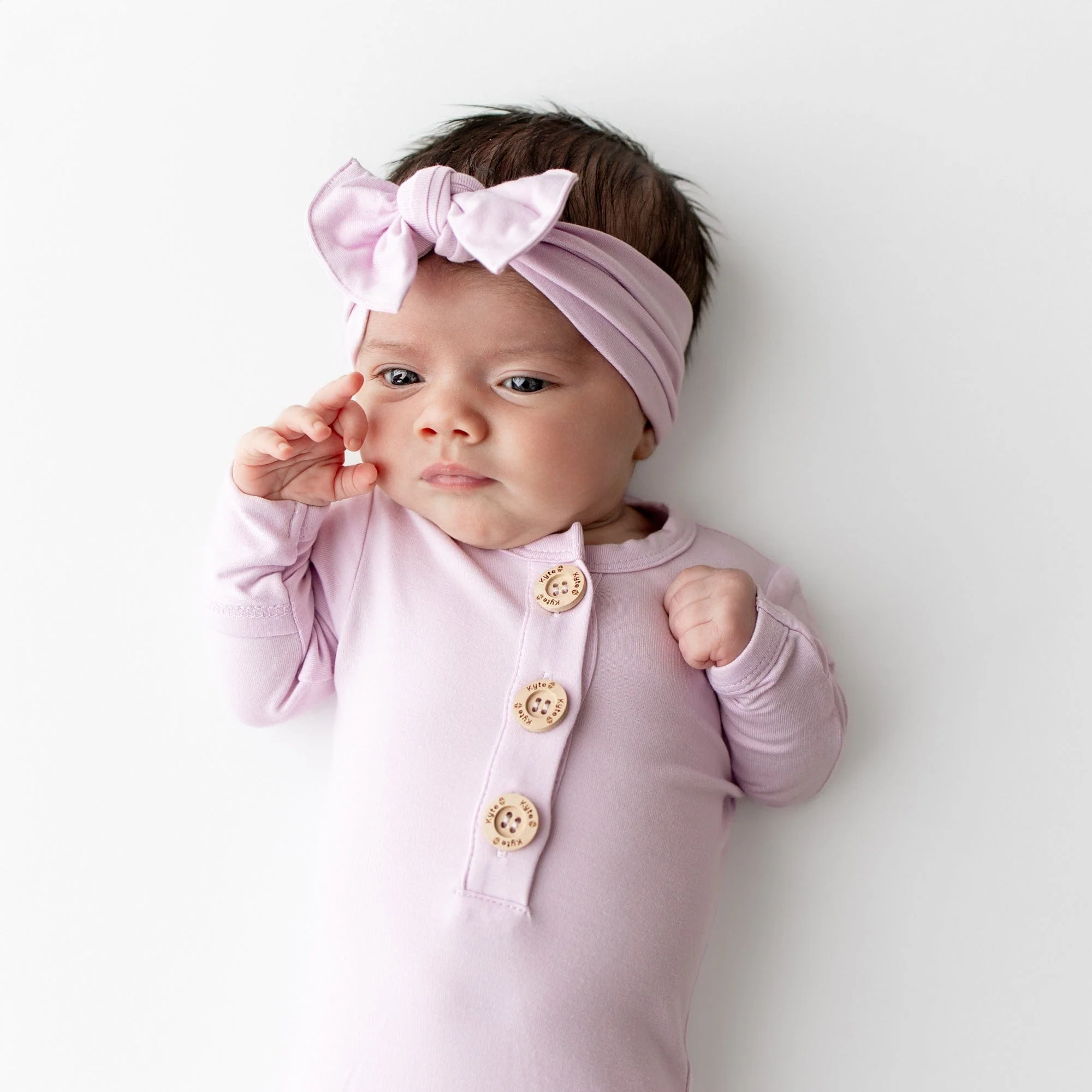 Knotted Gown with Bow Set in Thistle - Image 3
