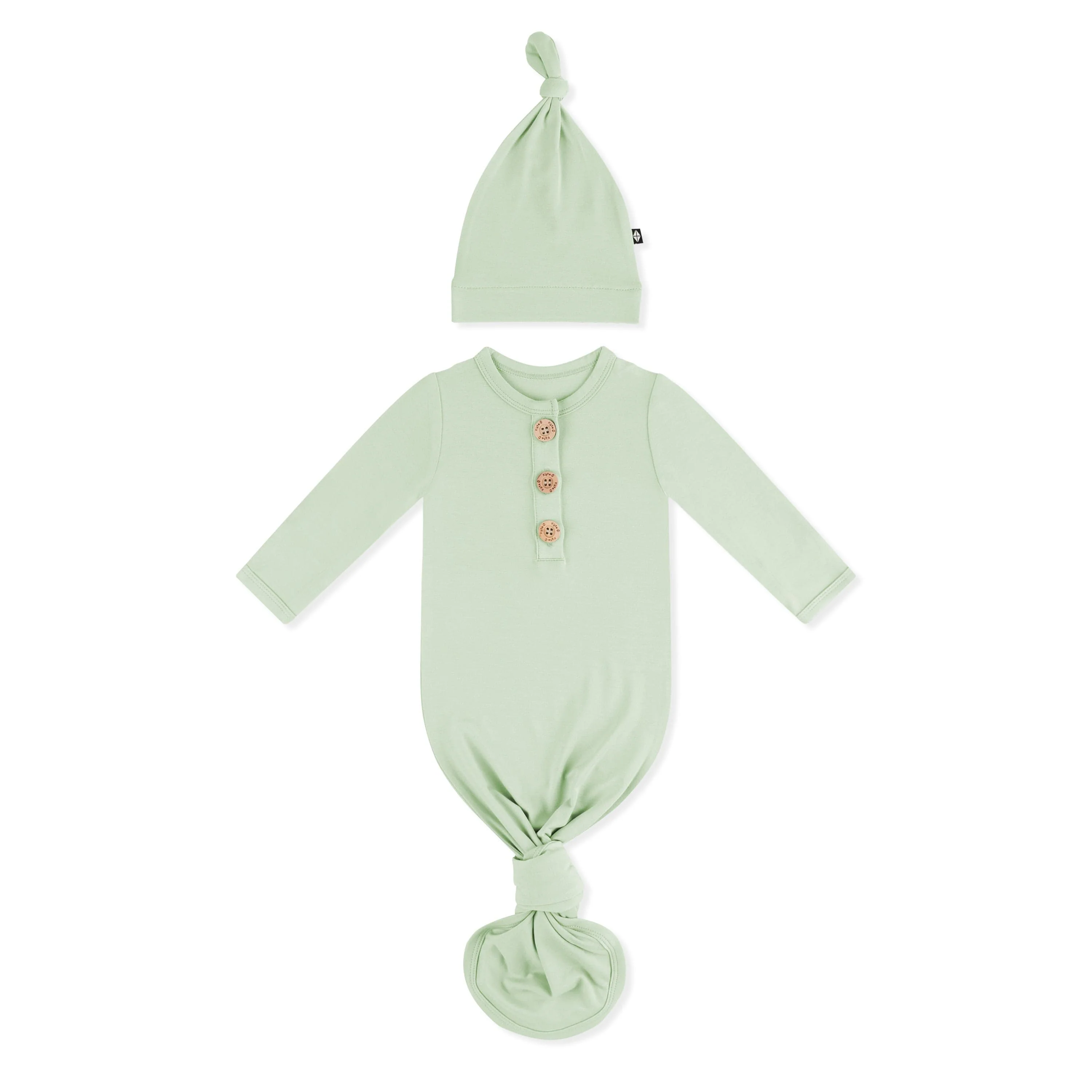 Knotted Gown with Hat Set in Basil - Image 2