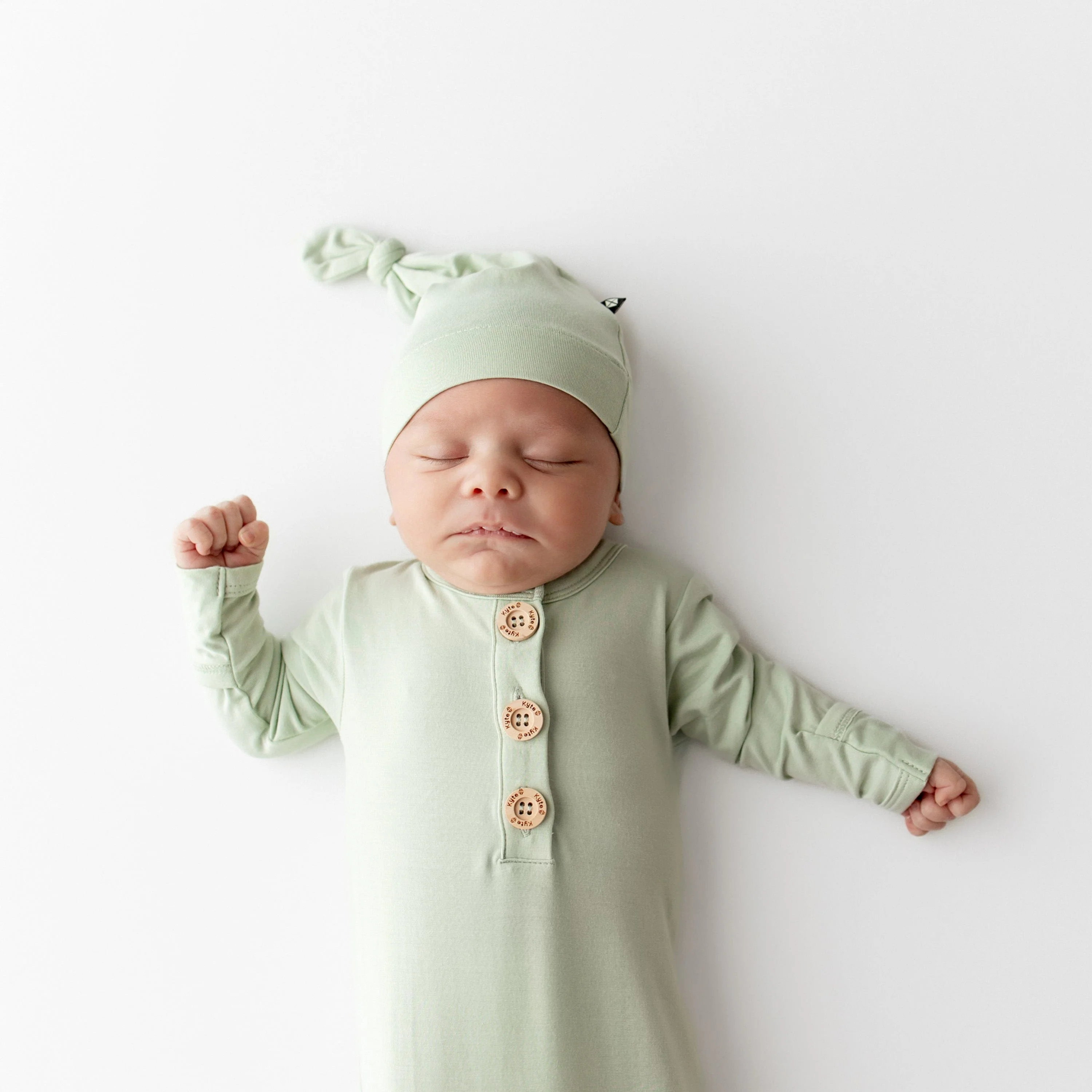 Knotted Gown with Hat Set in Basil - Image 3
