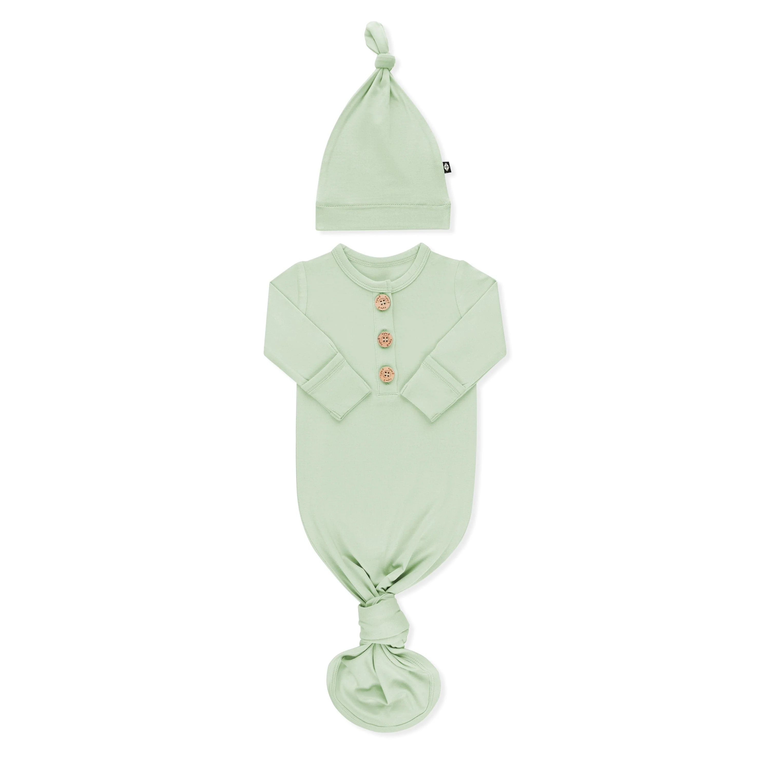 Knotted Gown with Hat Set in Basil - Image 4