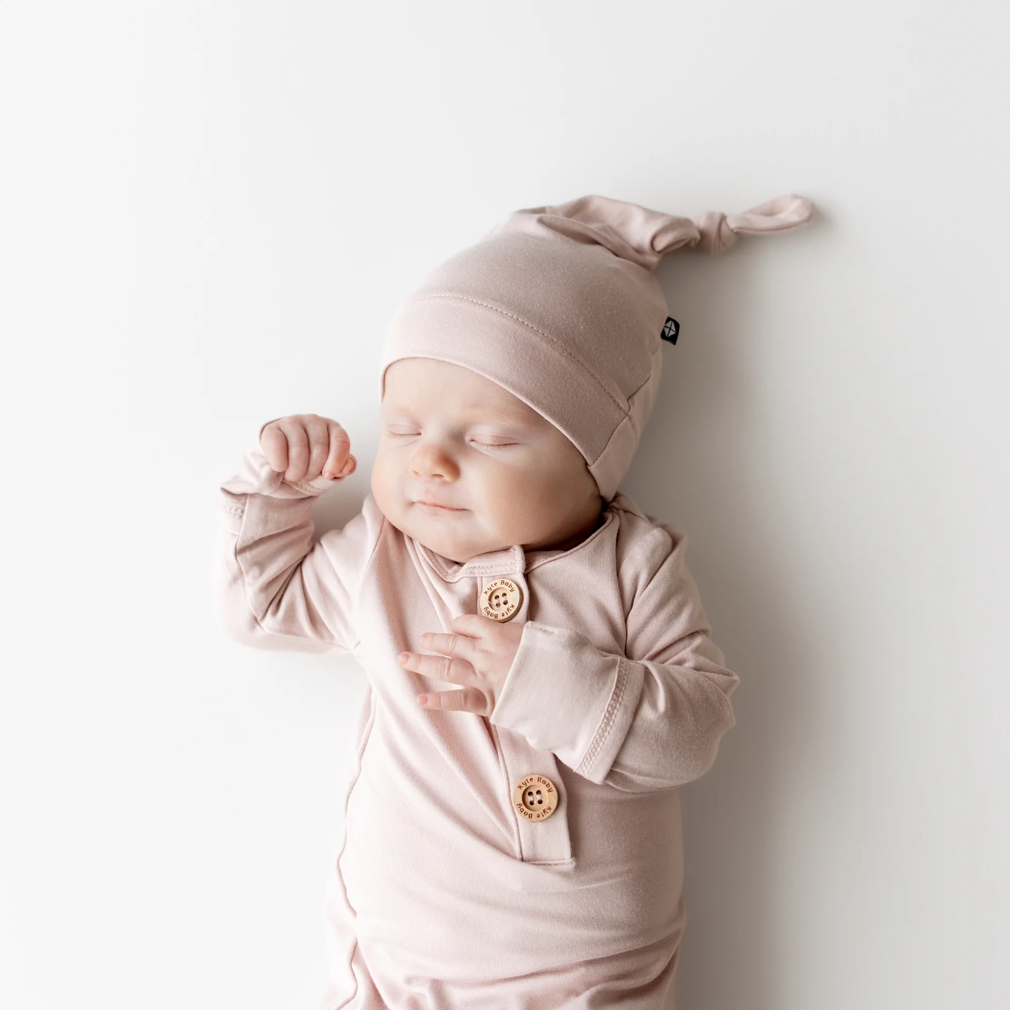 Knotted Gown with Hat Set in Blush - Image 3