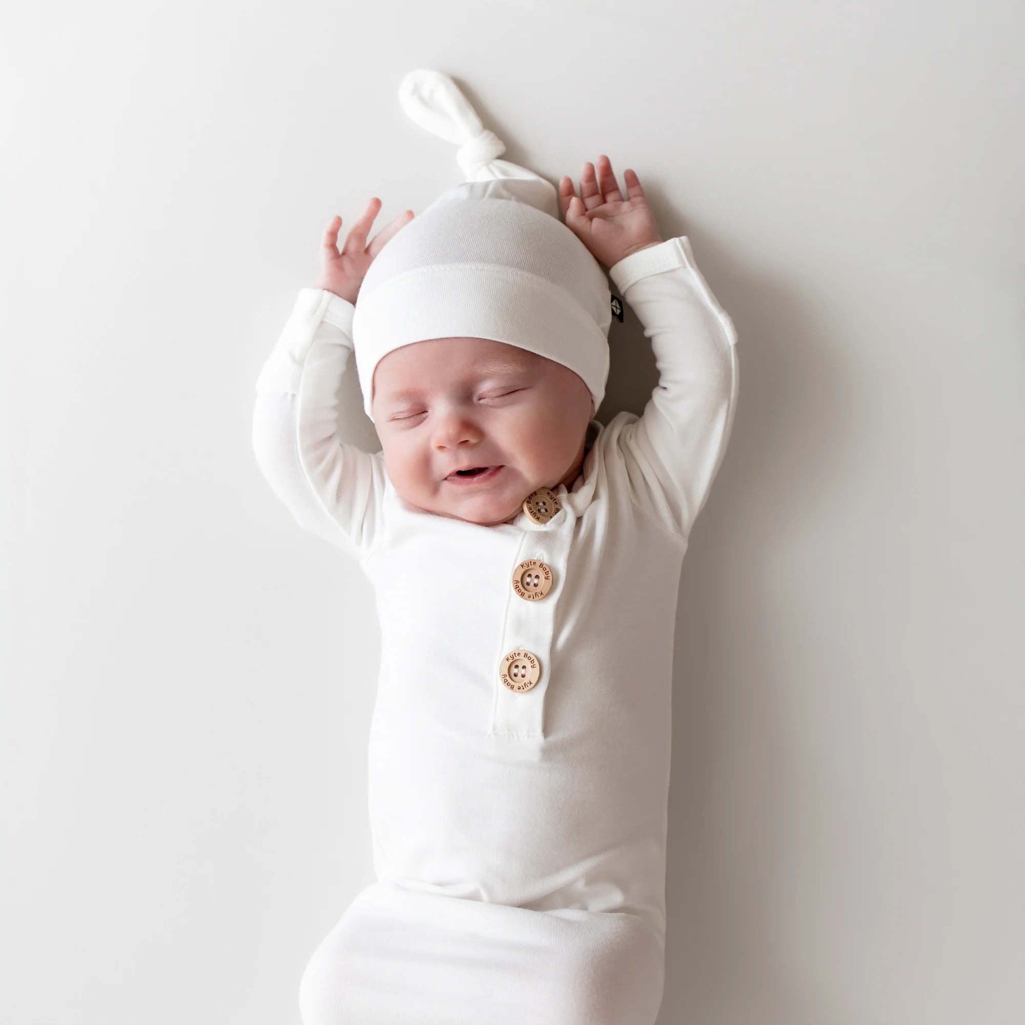 Knotted Gown with Hat Set in Cloud - Image 3