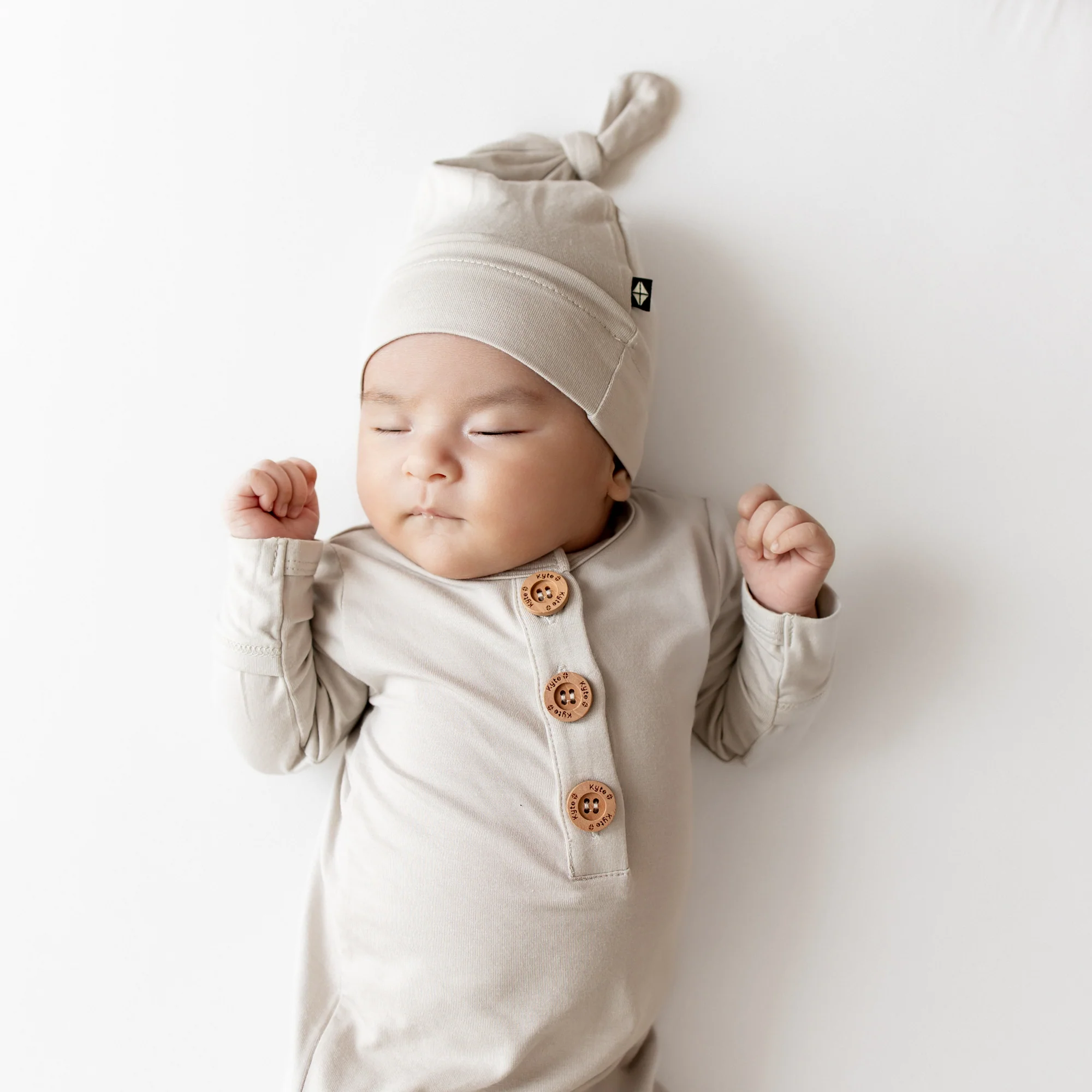 Knotted Gown with Hat Set in Oat - Image 3