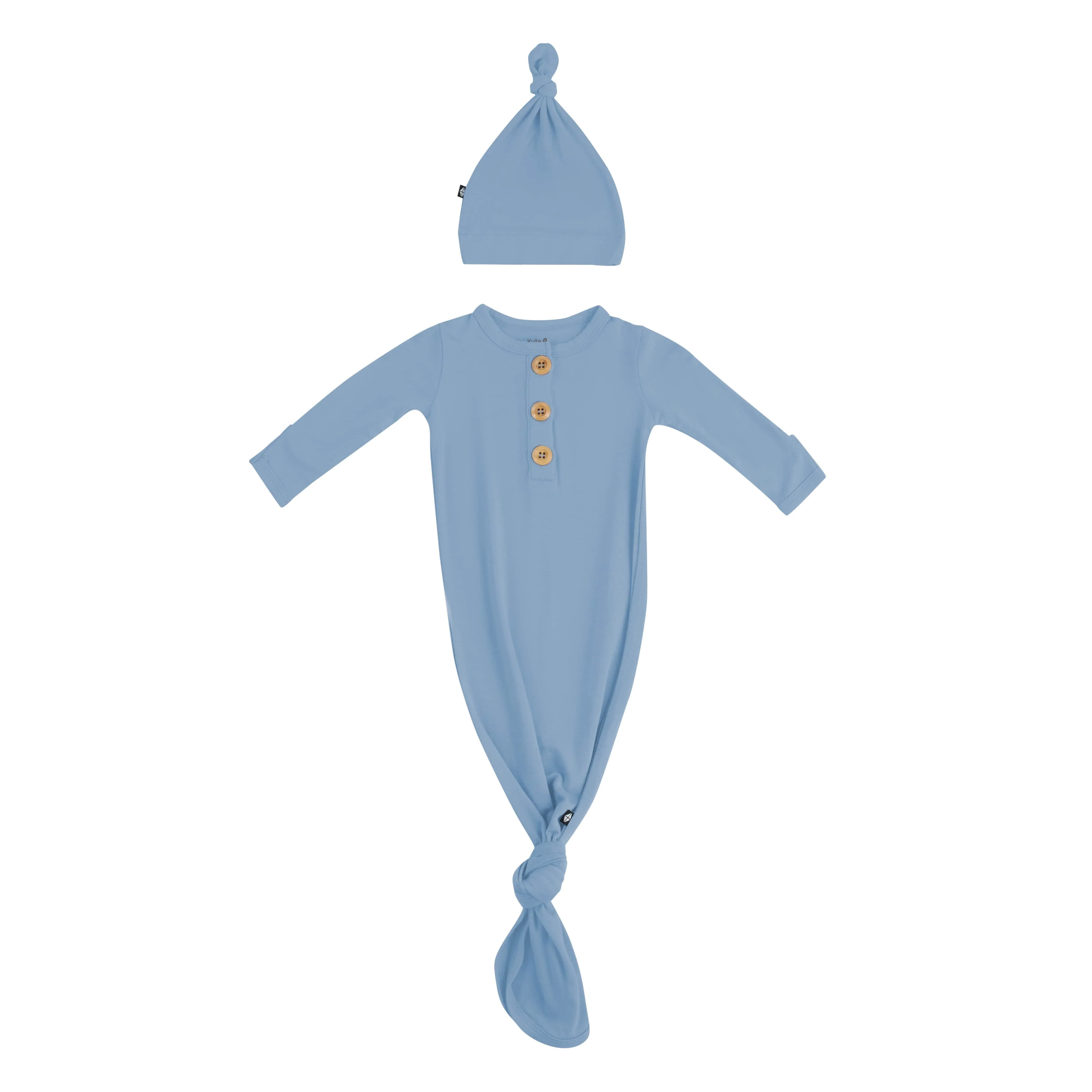 Knotted Gown with Hat Set in Slate - Image 2