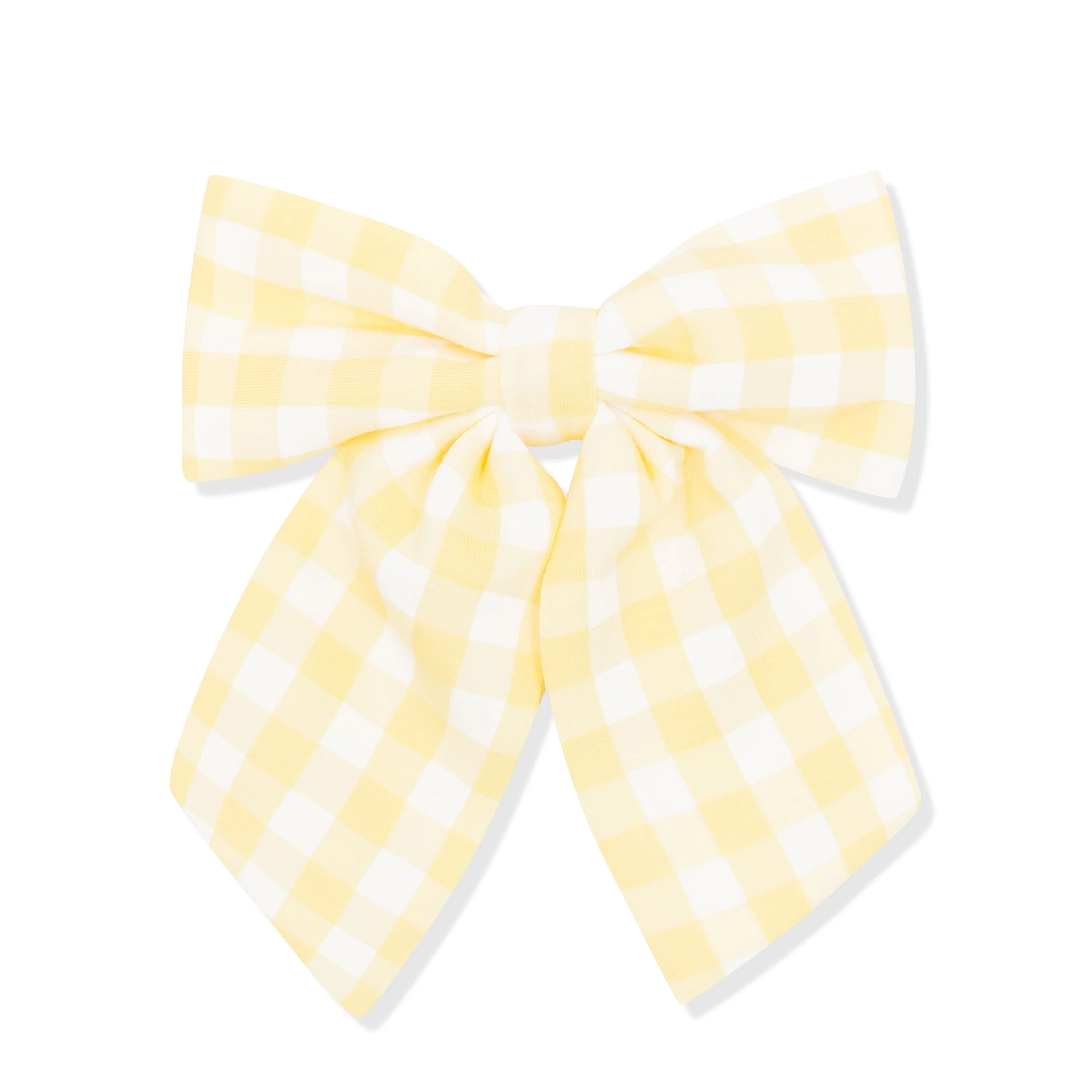 Large Alligator Clip Bow in Gingham Chamomile - Image 2