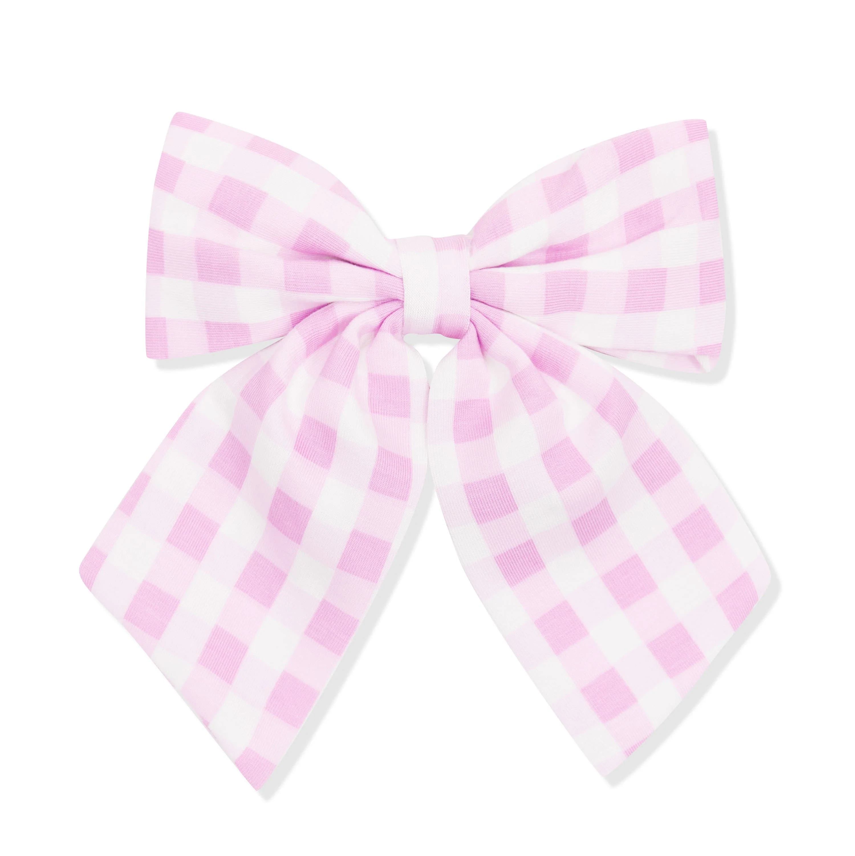 Large Alligator Clip Bow in Gingham Thistle - Image 2