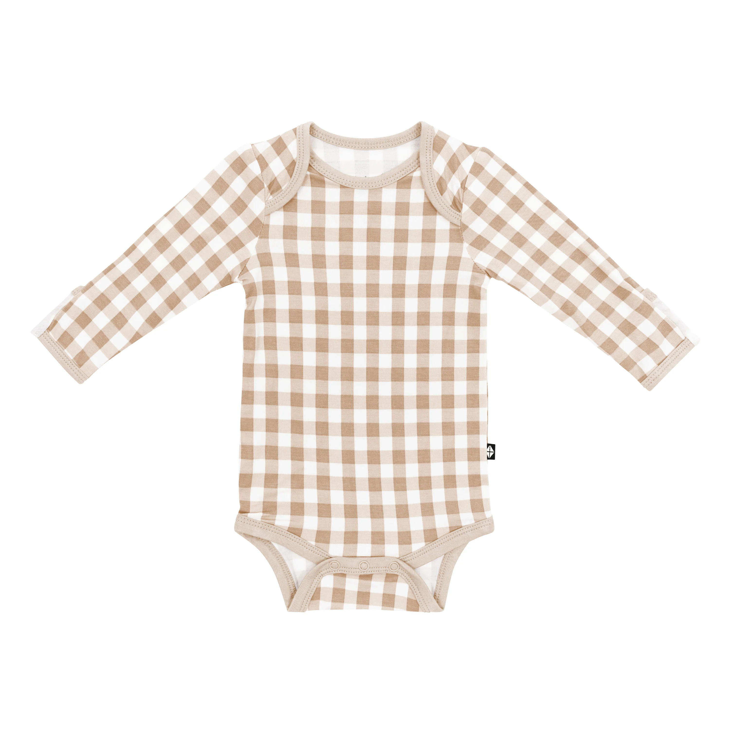 Long Sleeve Bodysuit in Gingham Bisque - Image 2