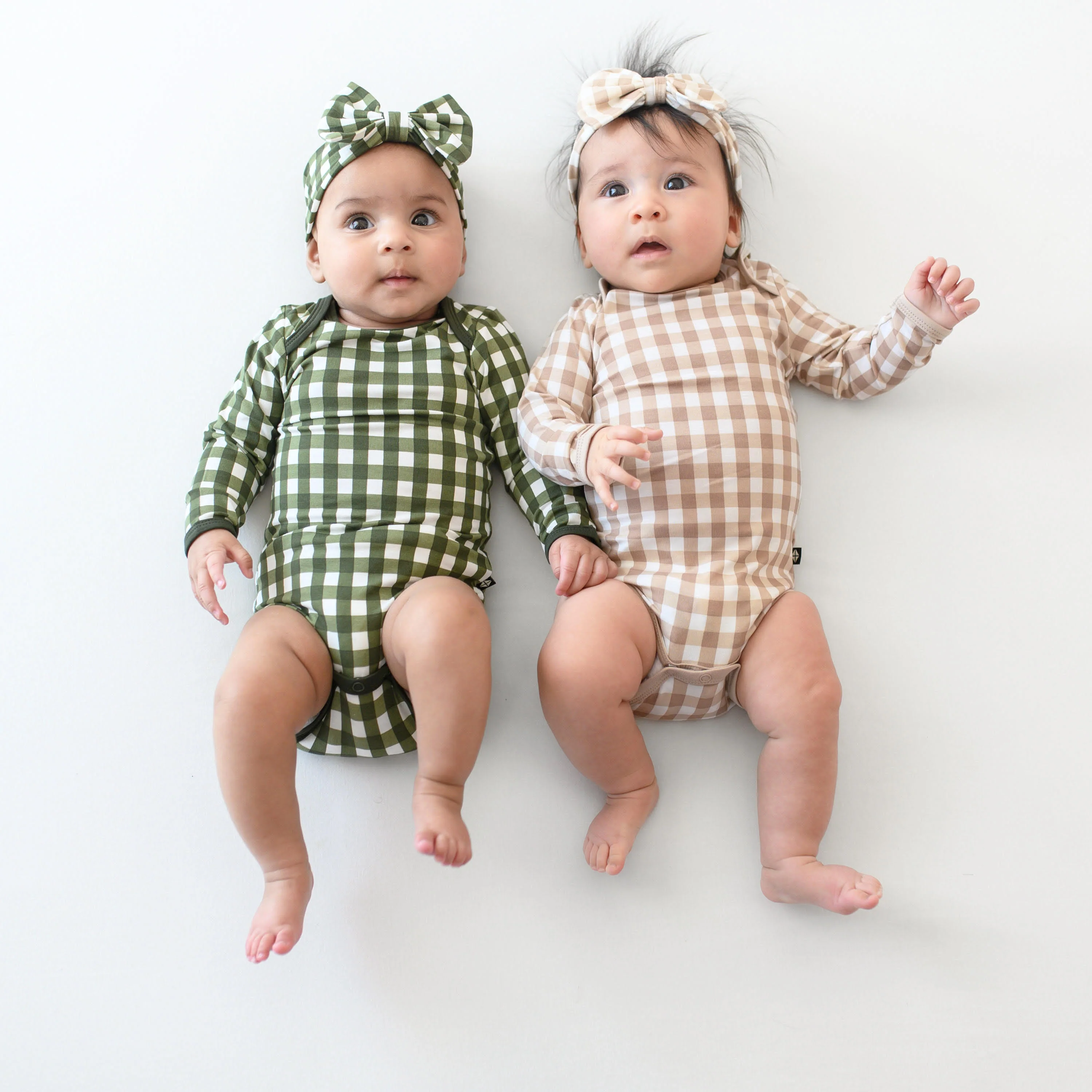 Long Sleeve Bodysuit in Gingham Bisque - Image 5