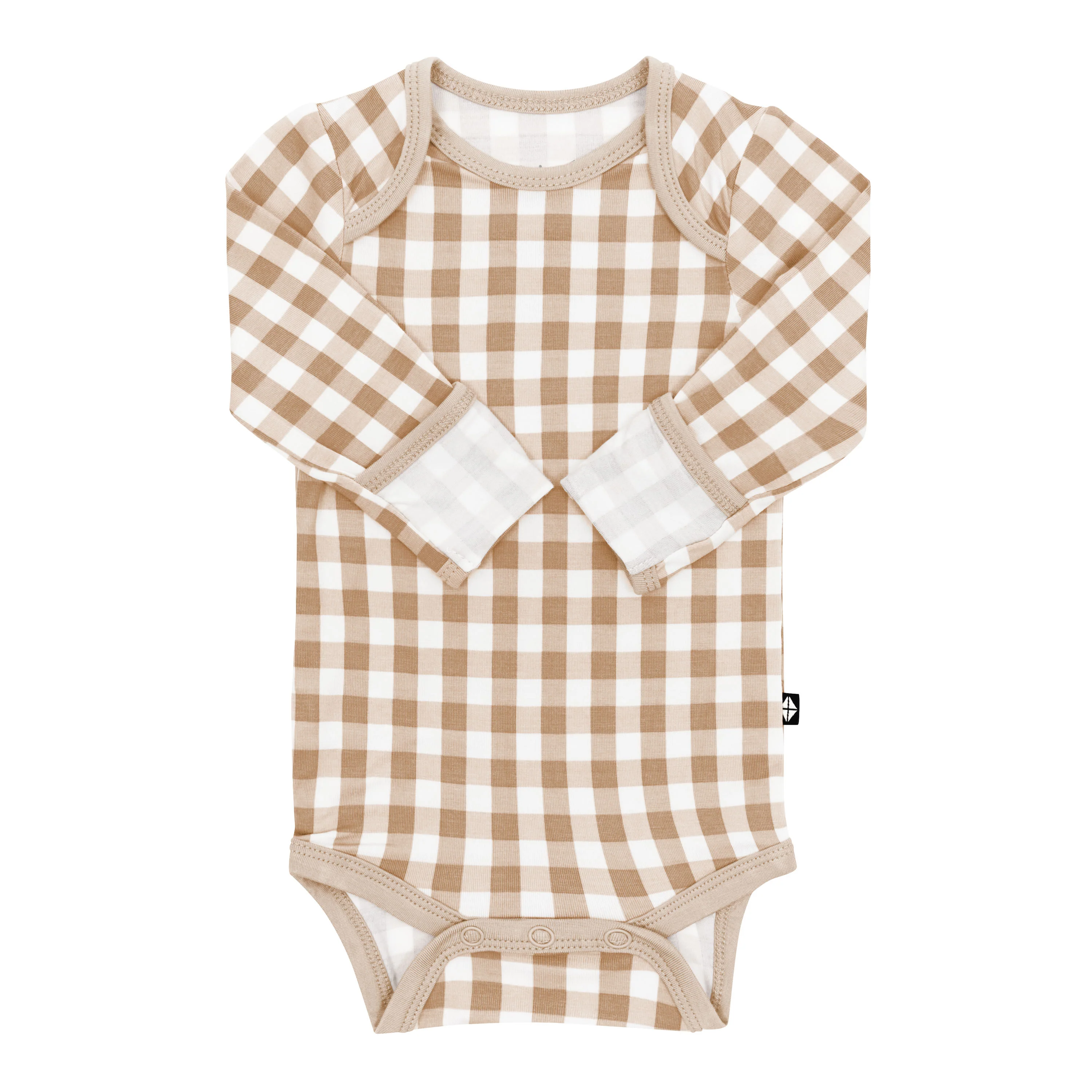 Long Sleeve Bodysuit in Gingham Bisque - Image 6