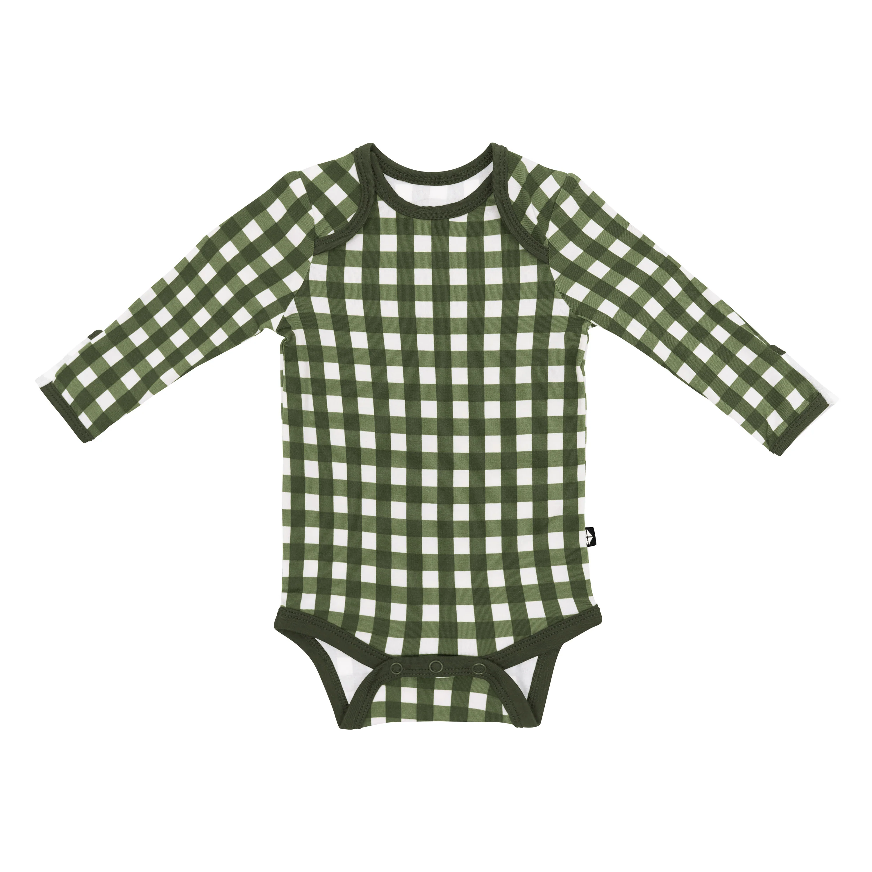 Long Sleeve Bodysuit in Gingham Fir - Image 2