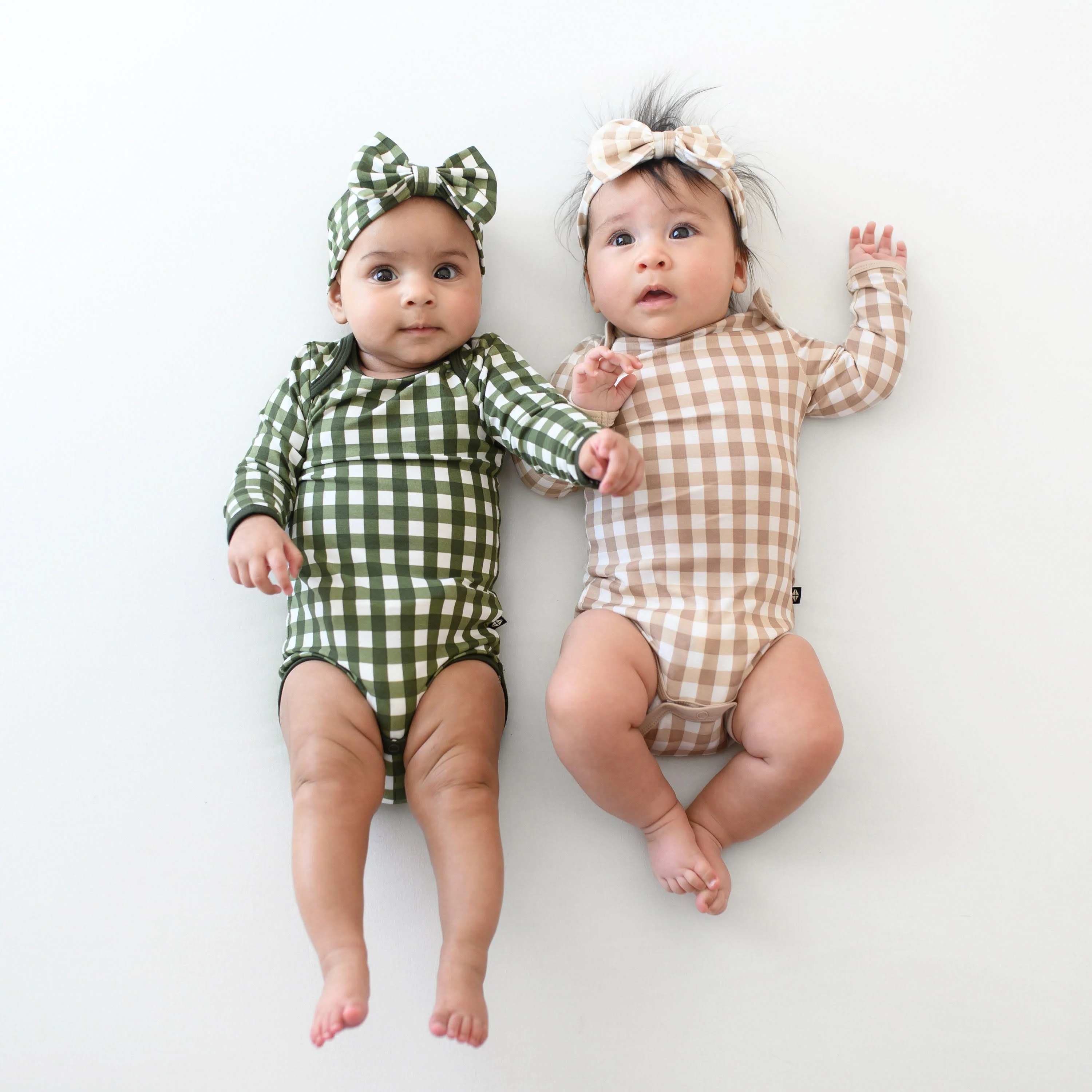 Long Sleeve Bodysuit in Gingham Fir - Image 6