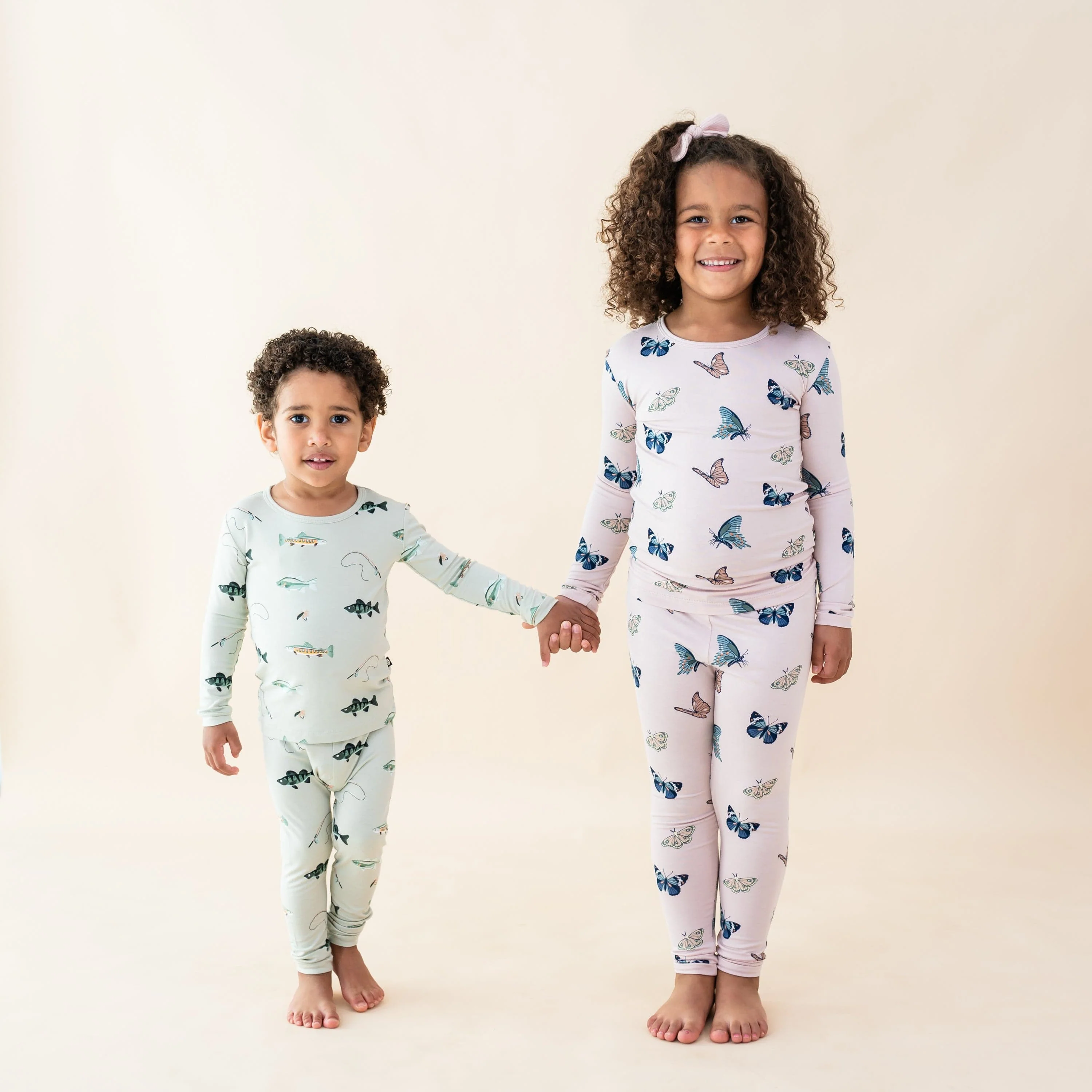 Long Sleeve Pajamas in Blush Butterfly - Image 7