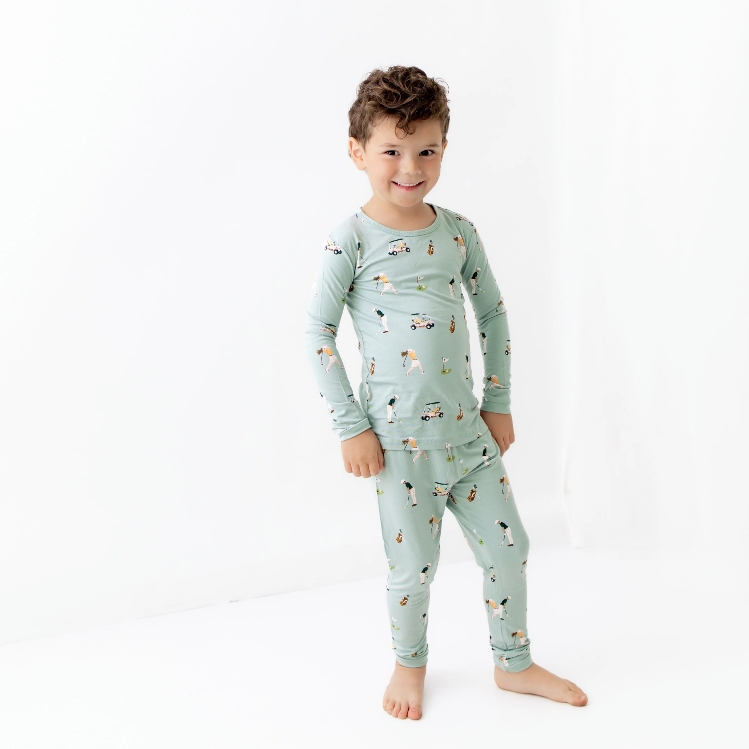 Long Sleeve Pajamas in Golf - Image 3