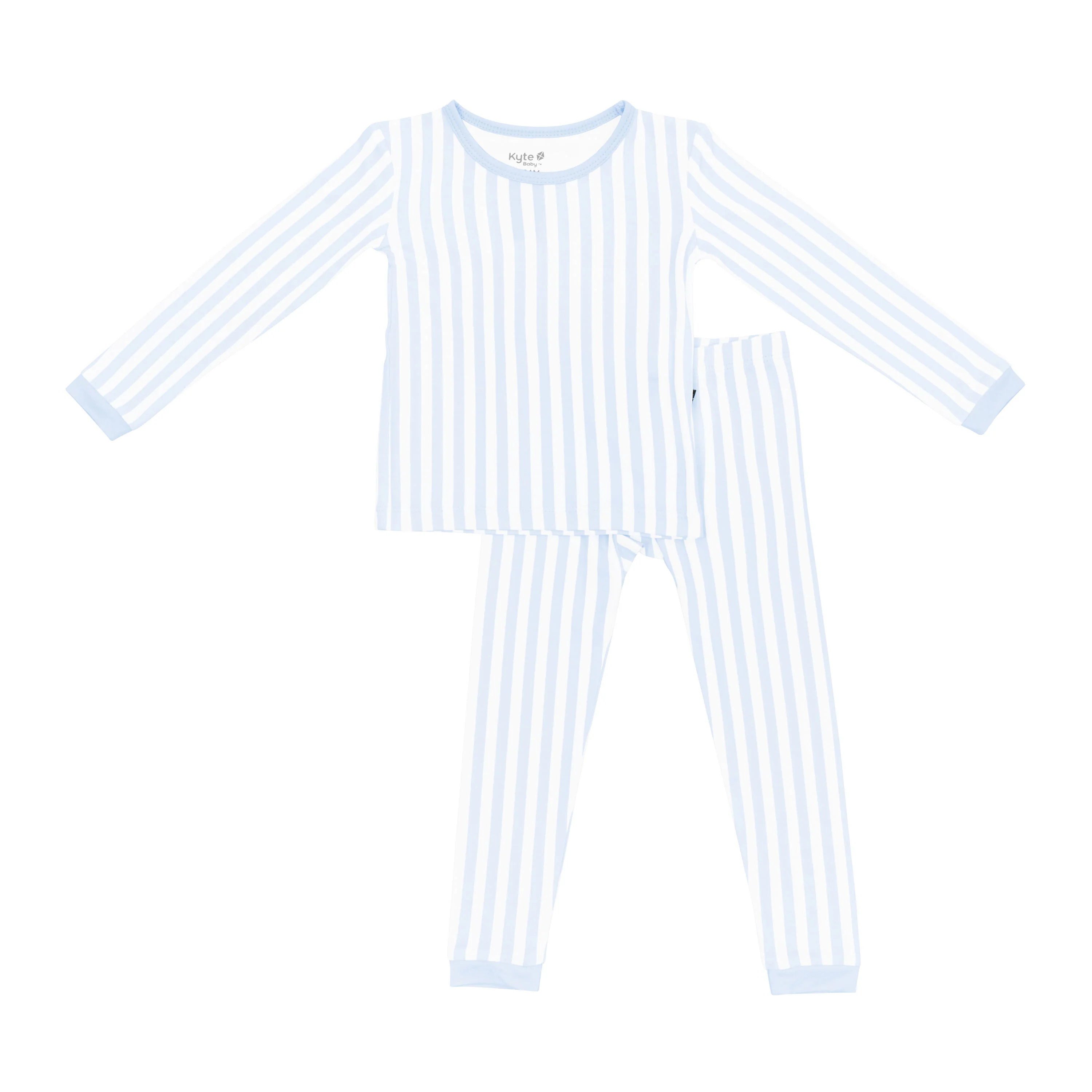 Long Sleeve Pajamas in Small Mist Stripe - Image 2