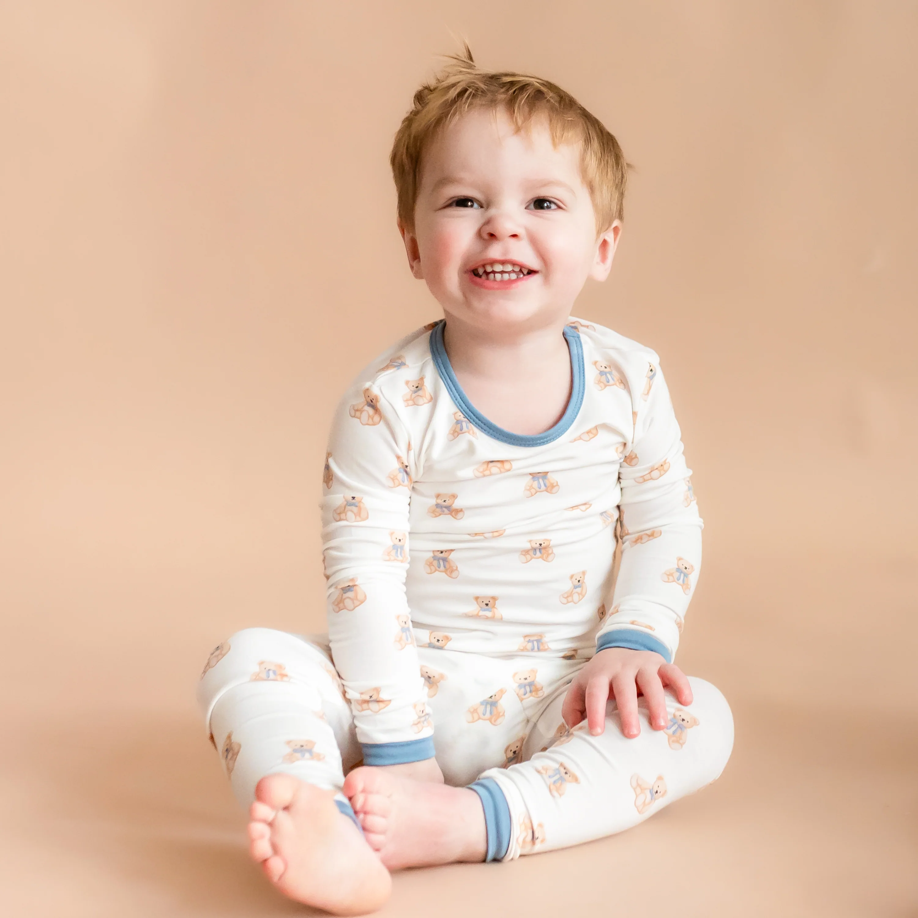 Long Sleeve Pajamas in Teddy Bear - Image 3