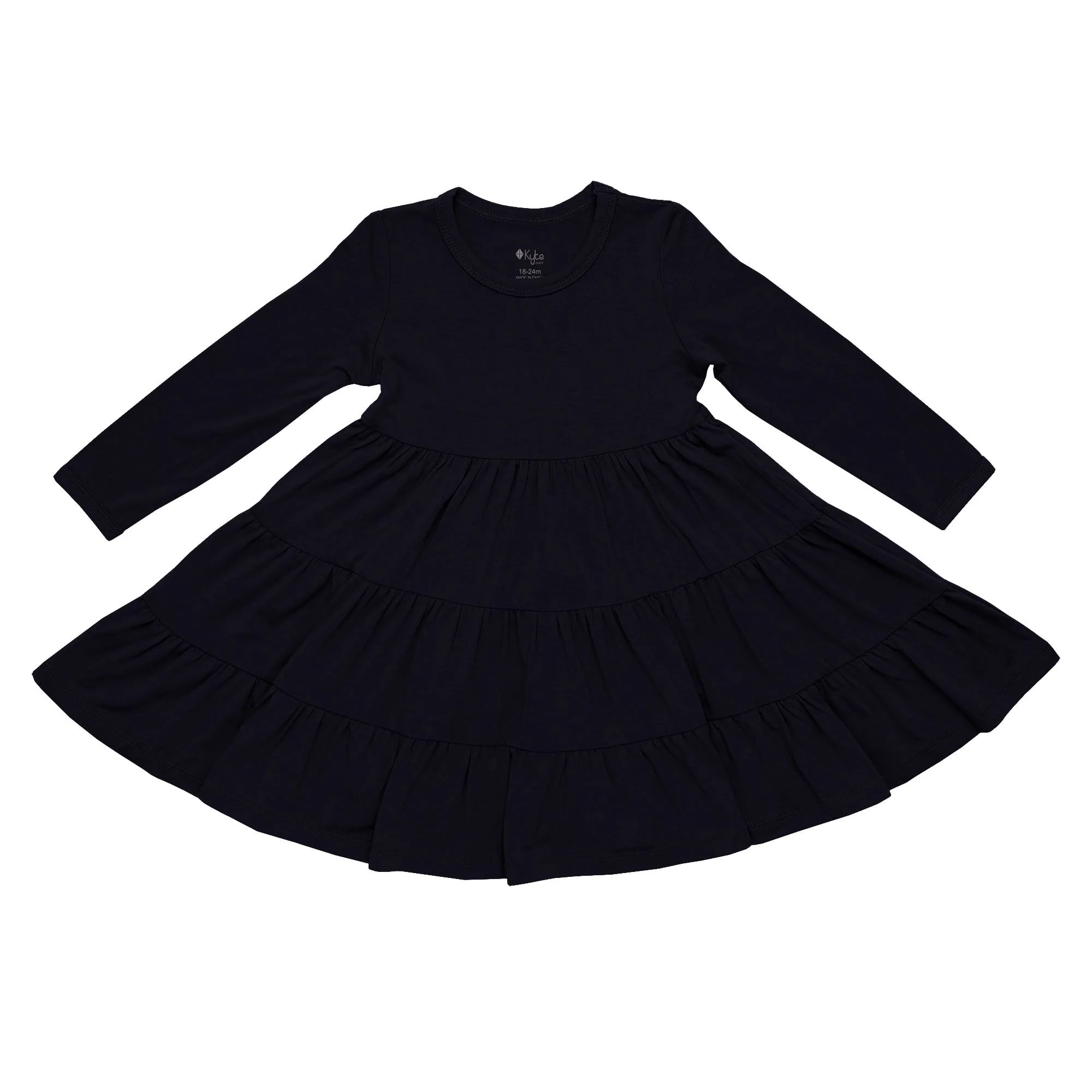 Long Sleeve Tiered Dress in Midnight - Image 2