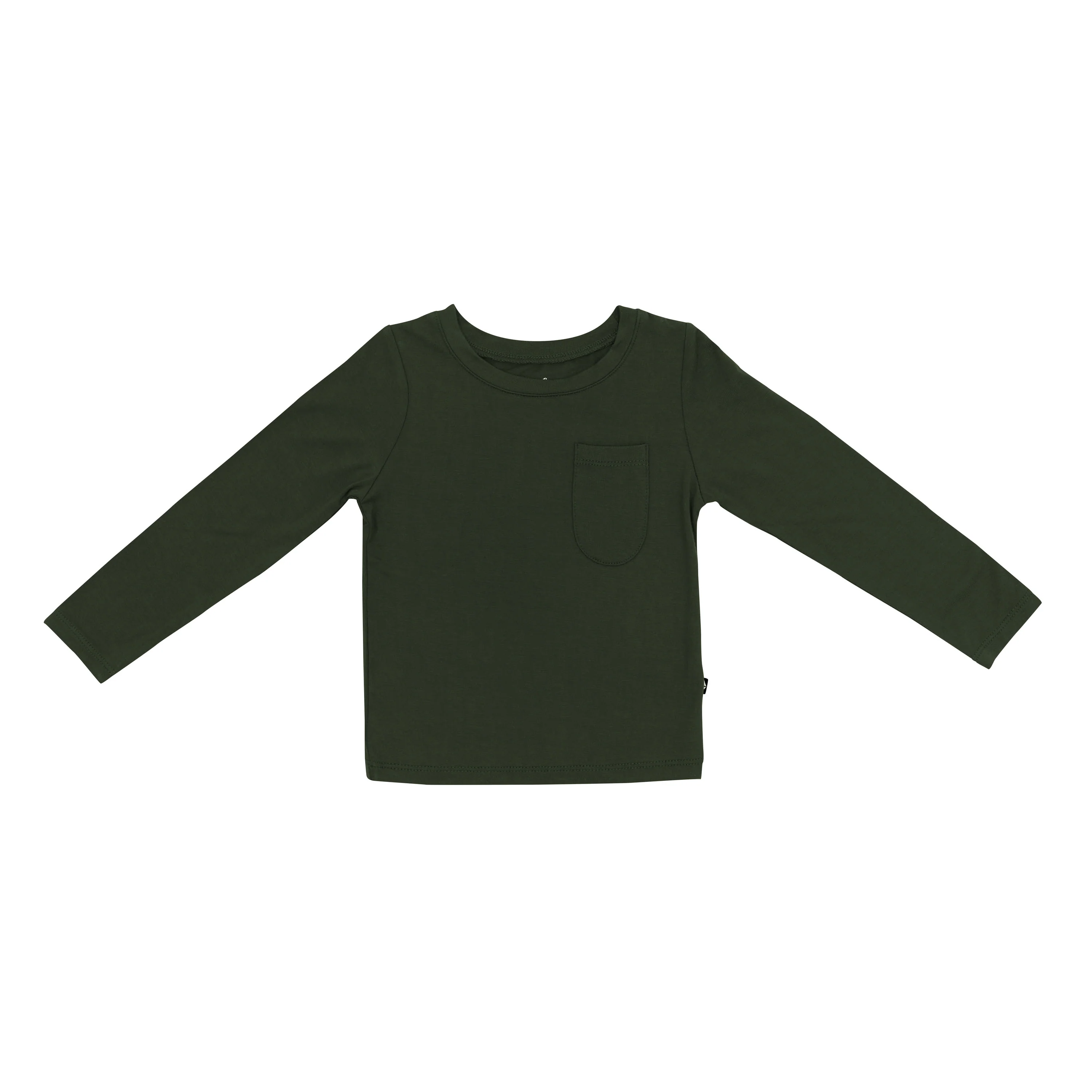 Long Sleeve Toddler Crew Neck Tee in Fir - Image 2
