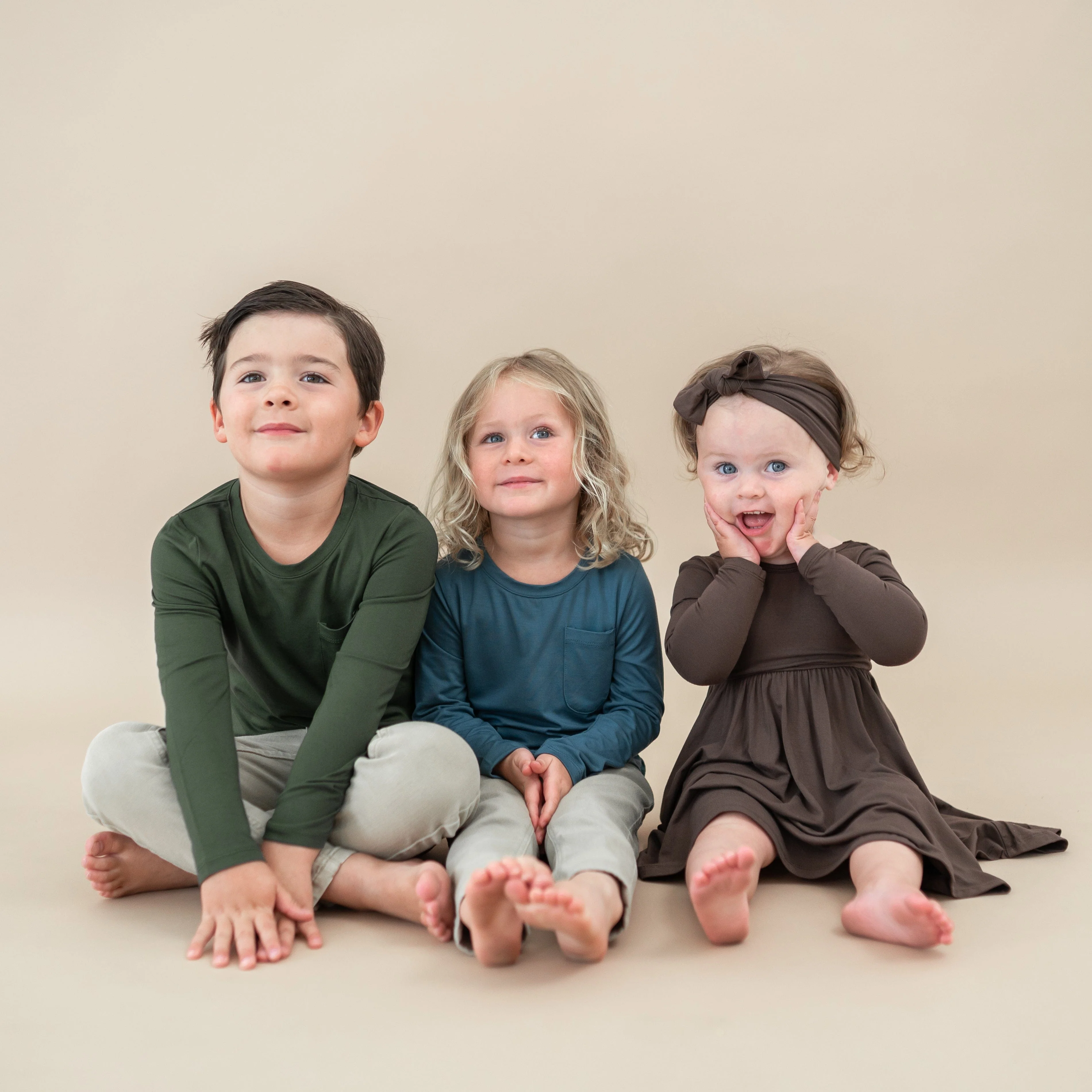 Long Sleeve Toddler Crew Neck Tee in Atlantic - Image 3
