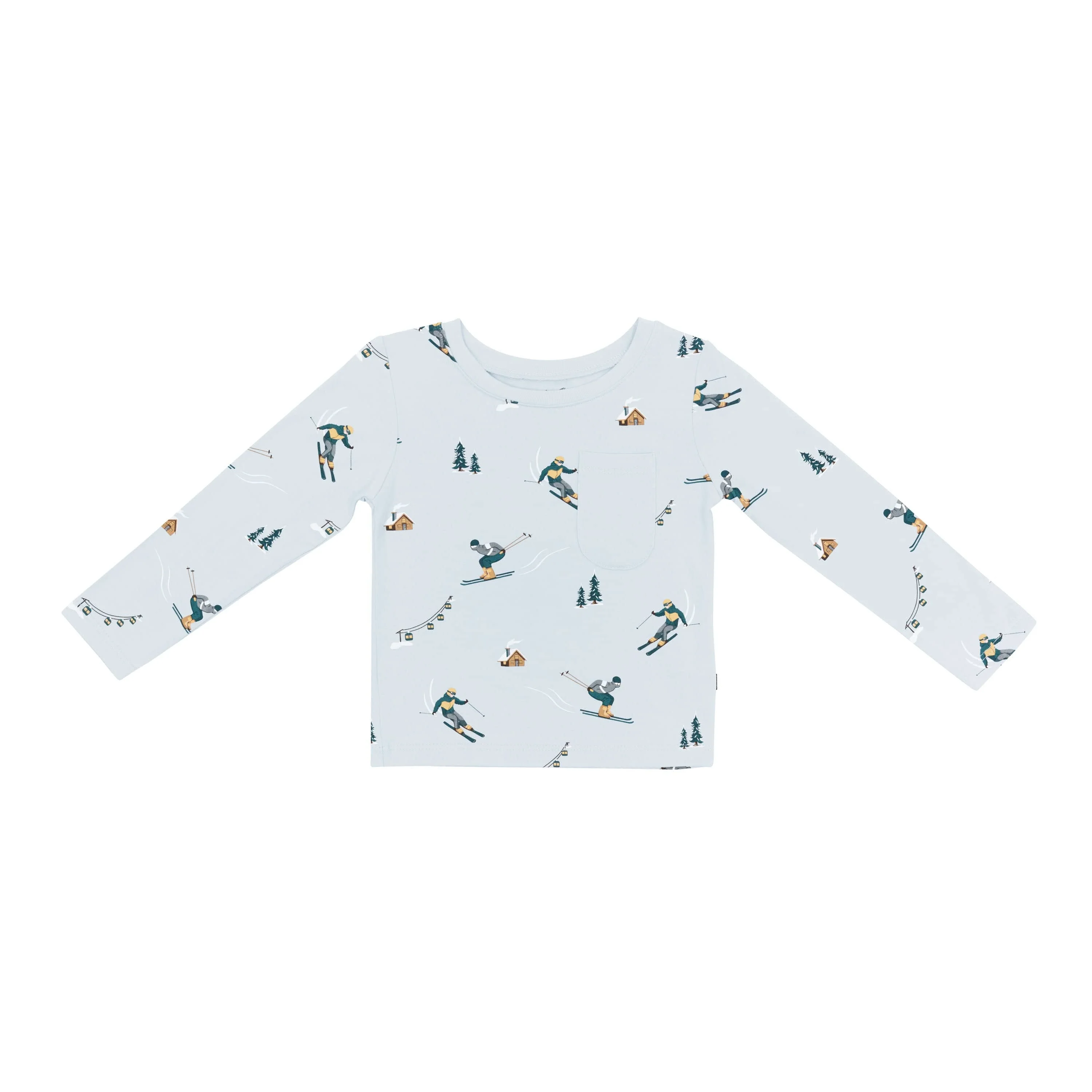 Long Sleeve Toddler Crew Neck Tee in Ski - Image 2