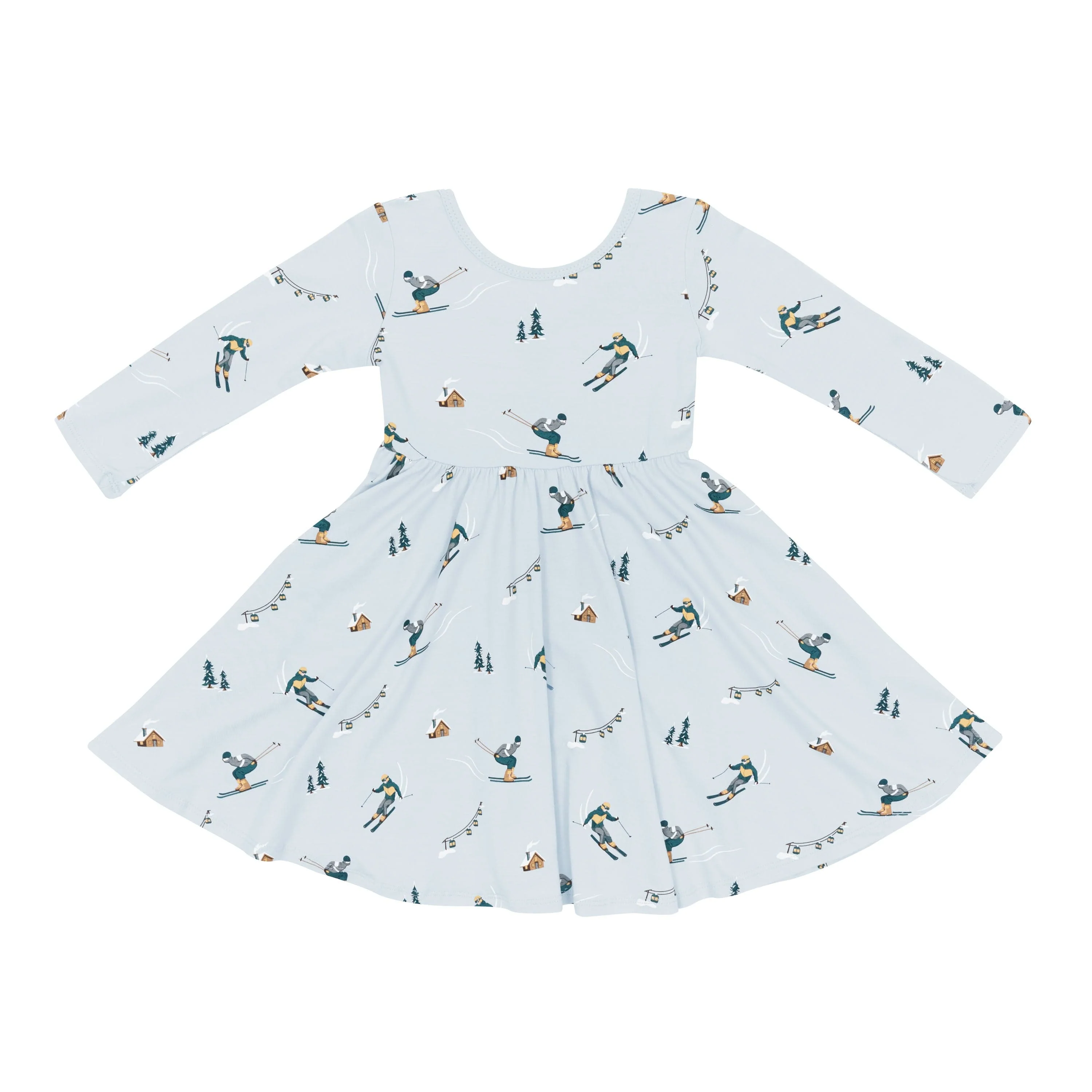 Long Sleeve Twirl Dress in Ski - Image 2