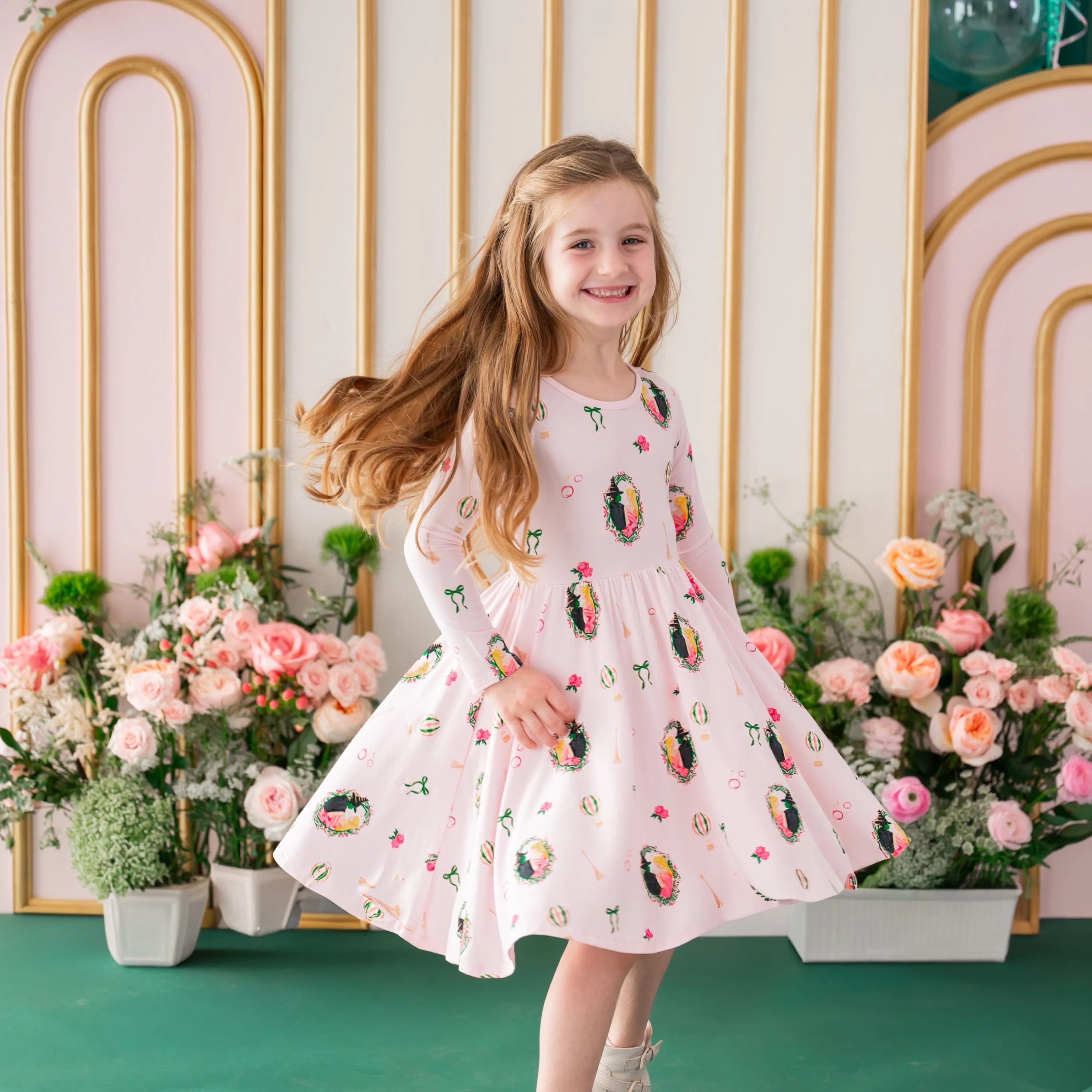 Long Sleeve Twirl Dress in Wicked - Image 3