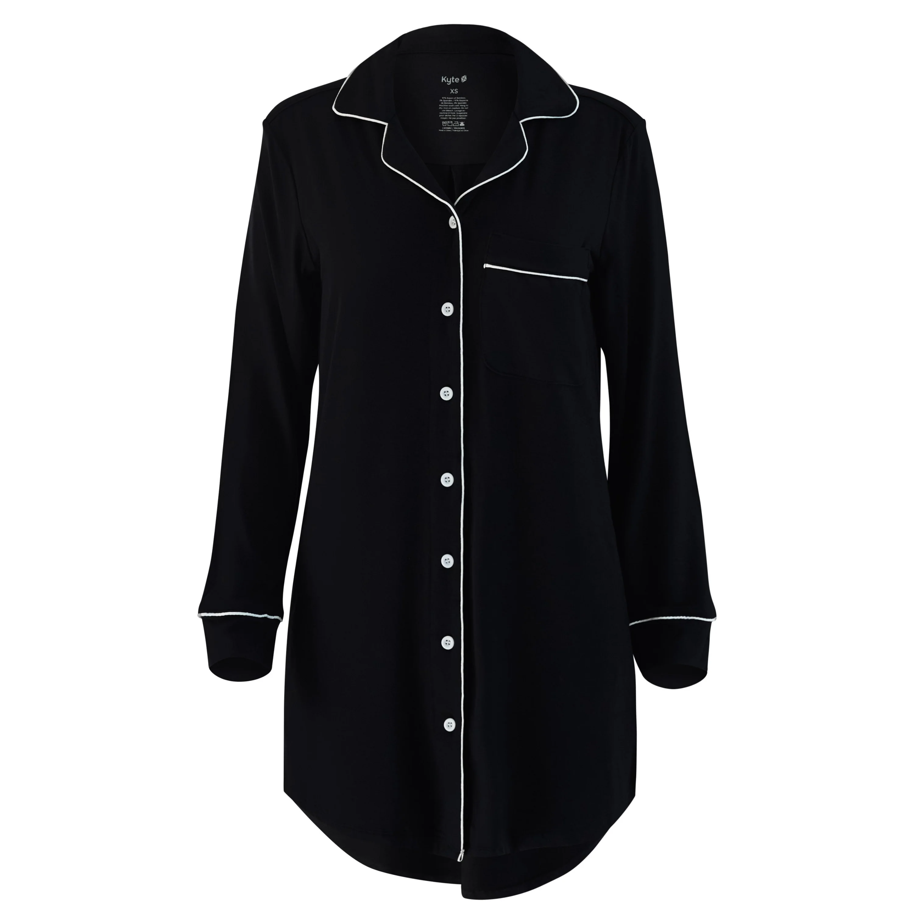 Long Sleeve Women’s Nightshirt in Midnight - Image 4