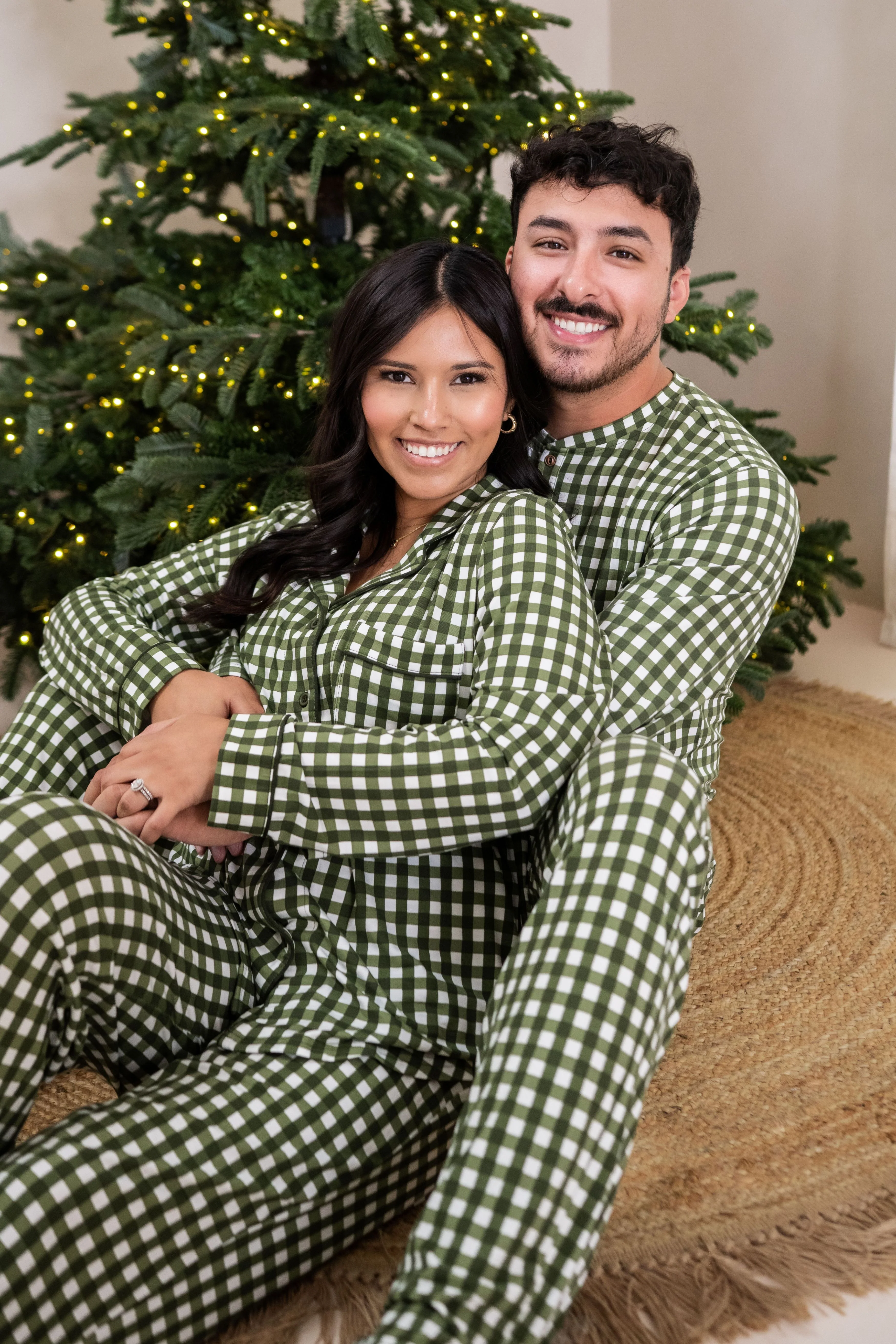 Long-Sleeved Women's Pajama Set in Gingham Fir - Image 2
