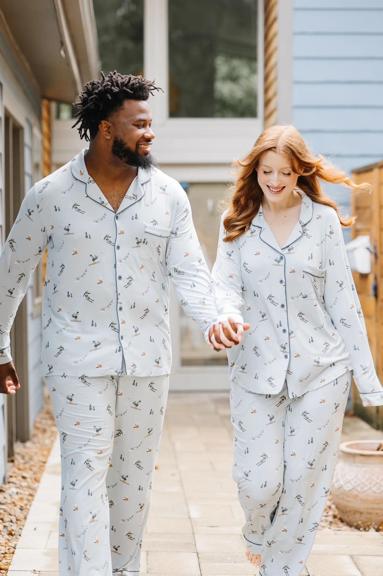 Long-Sleeved Women's Pajama Set in Ski - Image 5