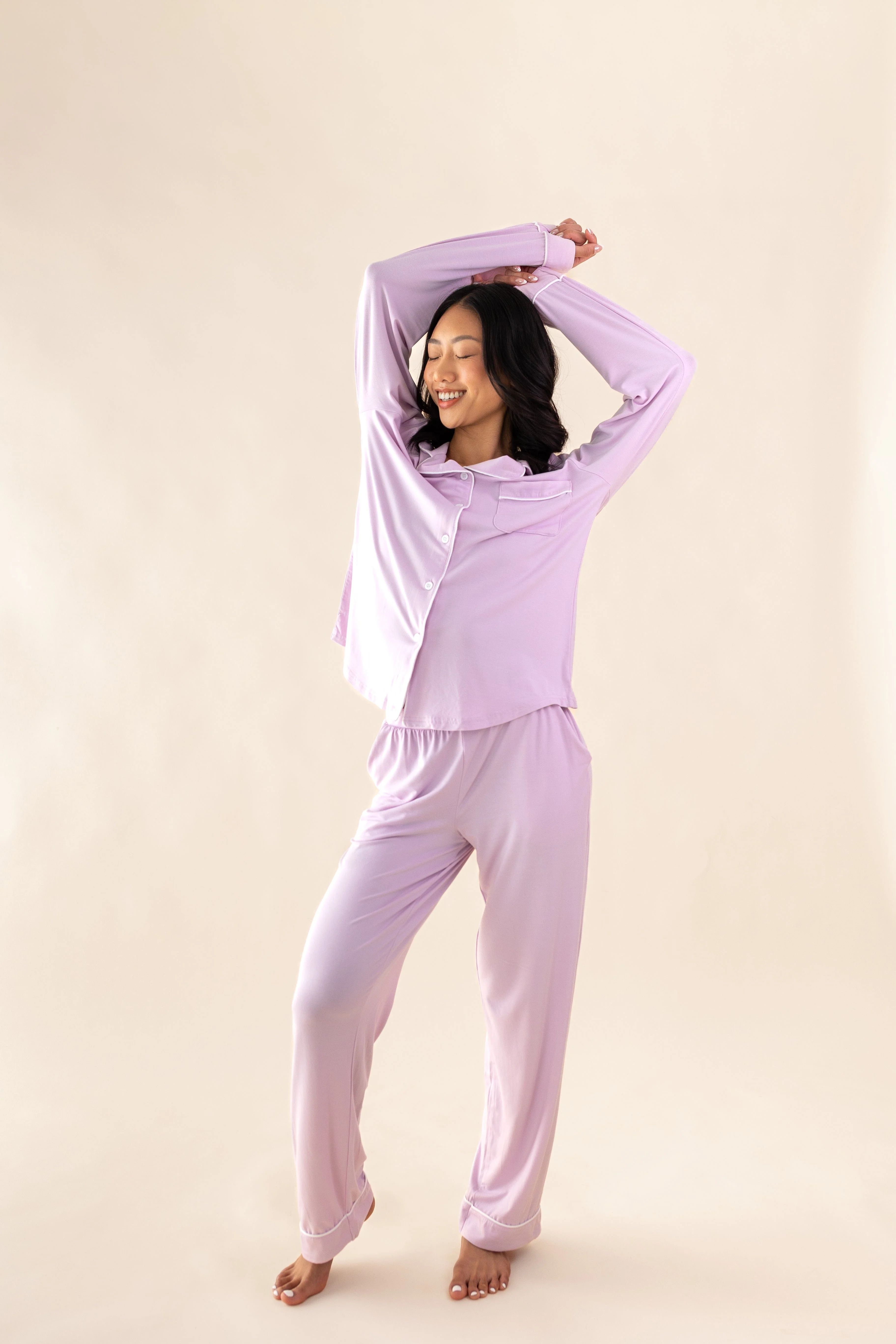 Long-Sleeved Women's Pajama Set in Thistle - Image 2