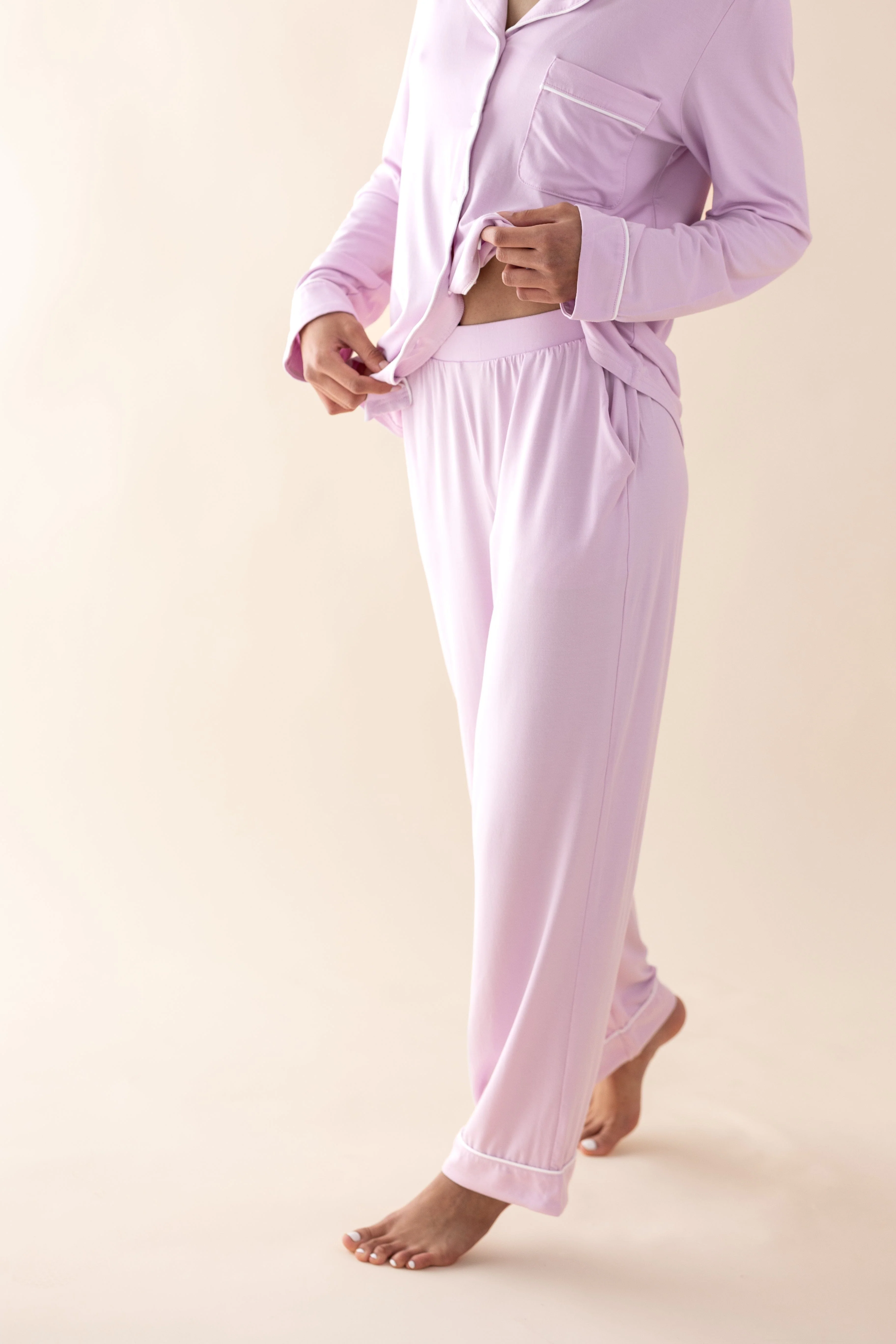 Long-Sleeved Women's Pajama Set in Thistle - Image 4