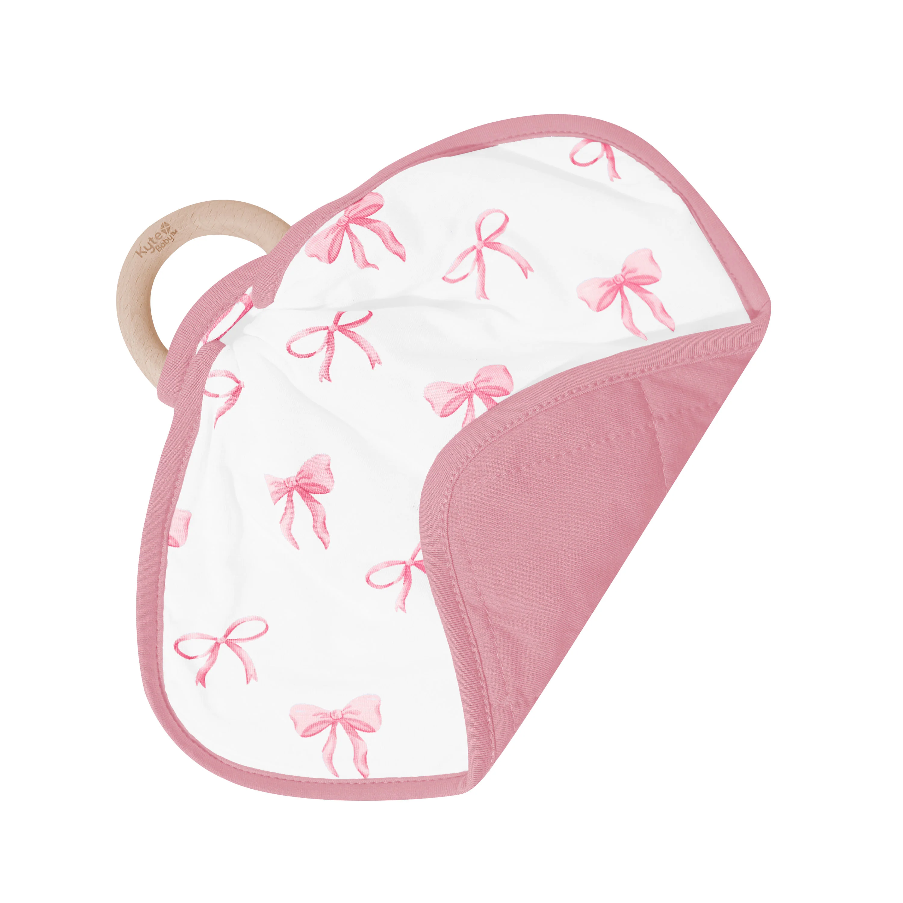 Lovey in Bow with Removable Wooden Teething Ring - Image 5
