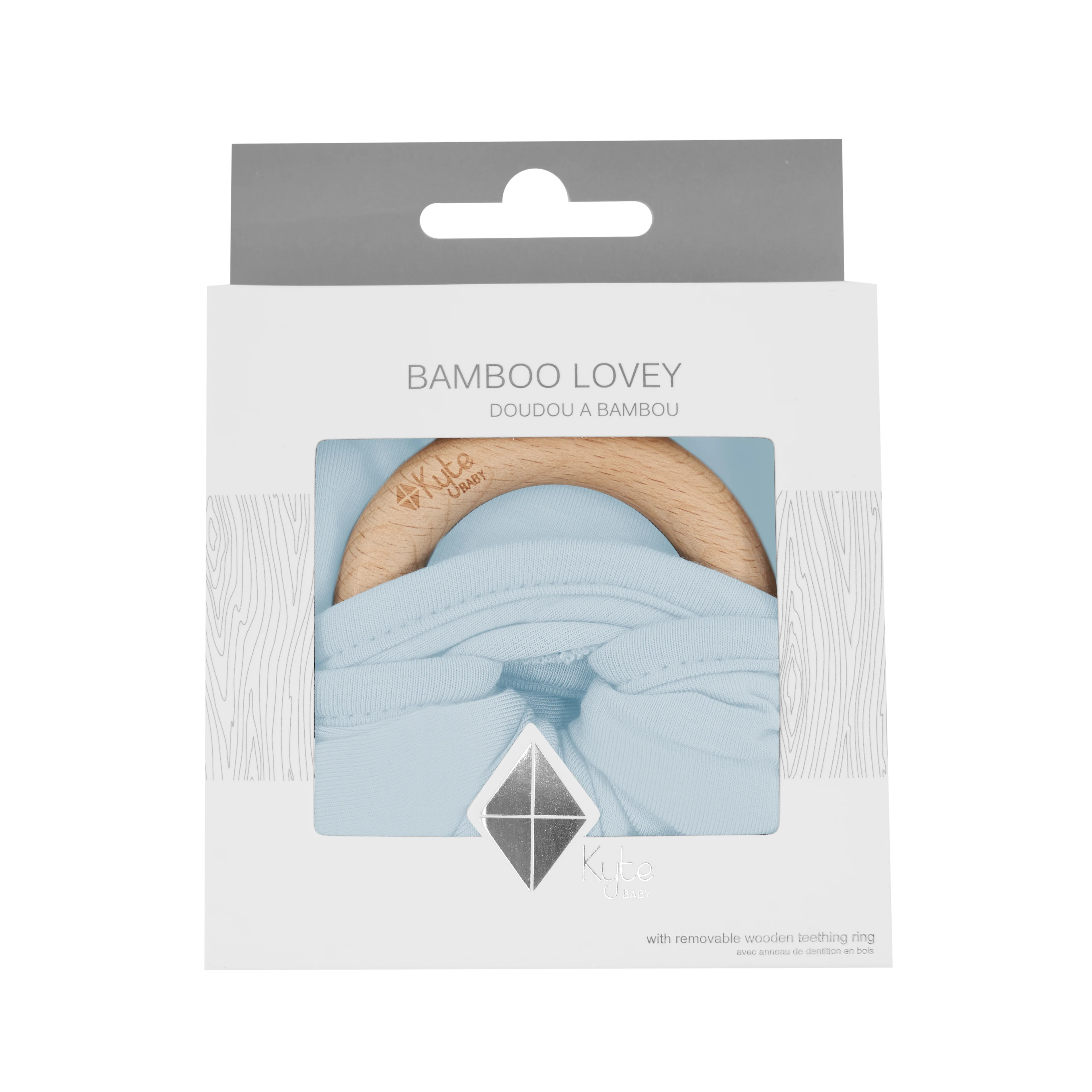 Lovey in Fog with Removable Teething Ring - Image 2