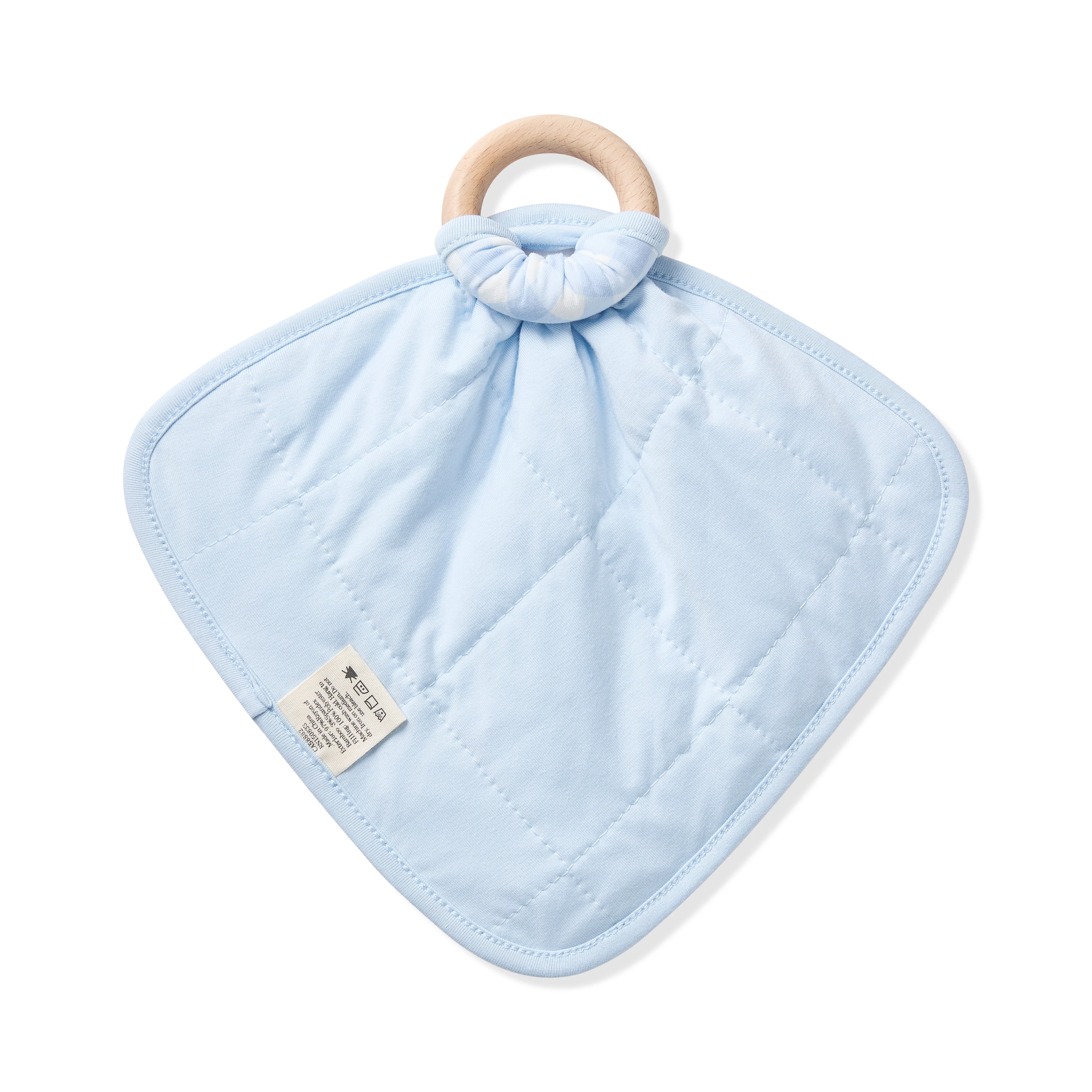Lovey in Gingham Breeze with Removable Wooden Teething Ring - Image 3