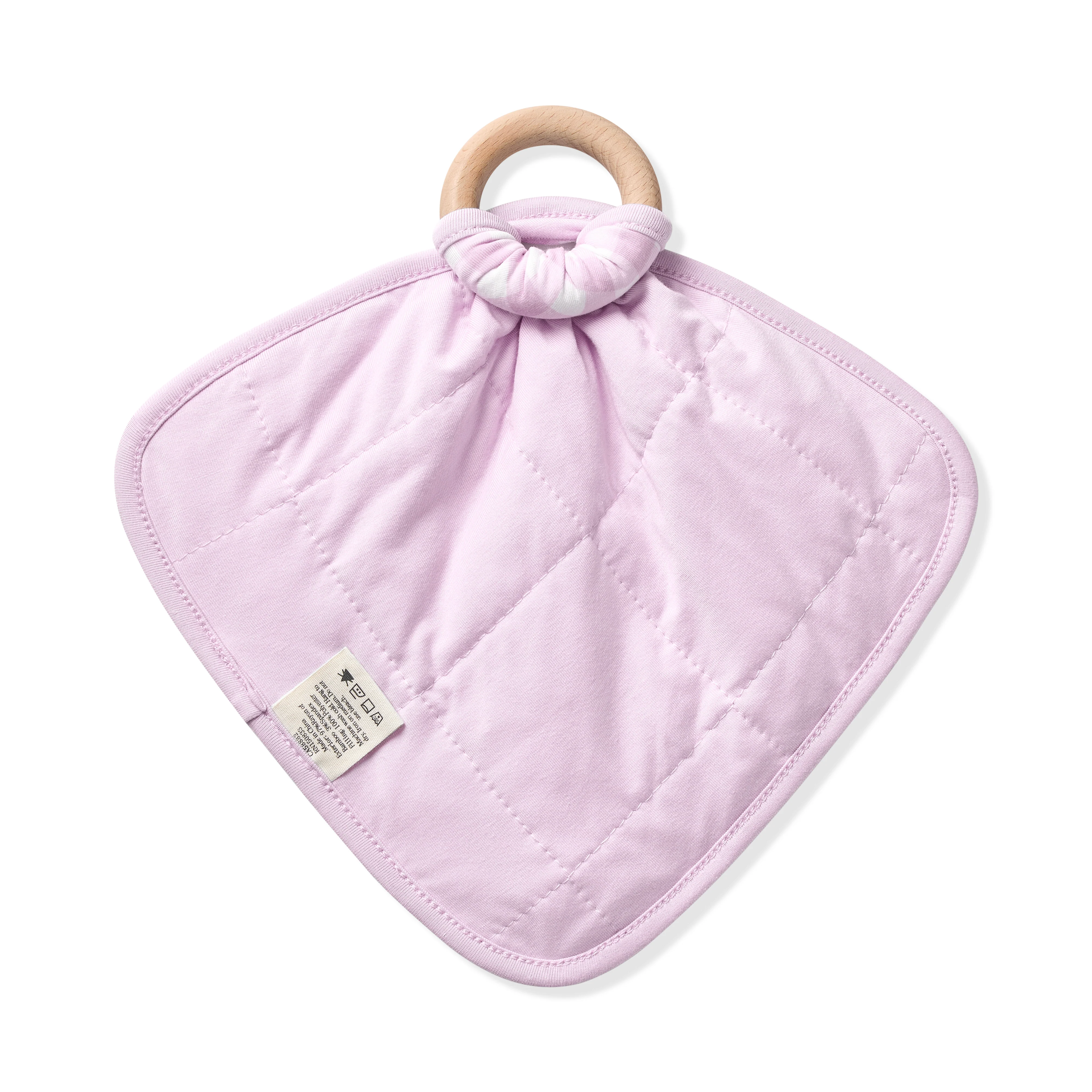 Lovey in Gingham Thistle with Removable Wooden Teething Ring - Image 3