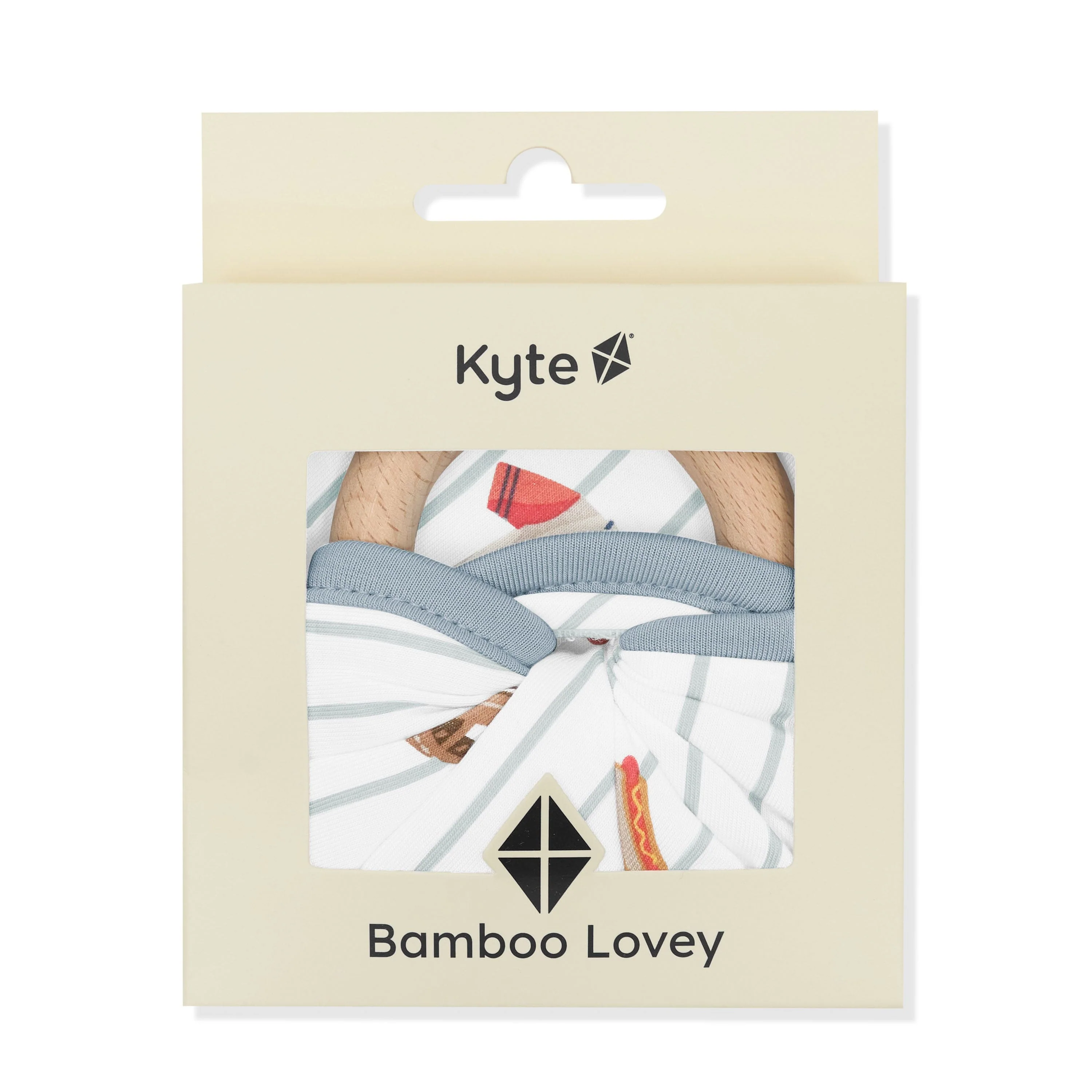 Lovey in Home Run with Removable Wooden Teething Ring - Image 2