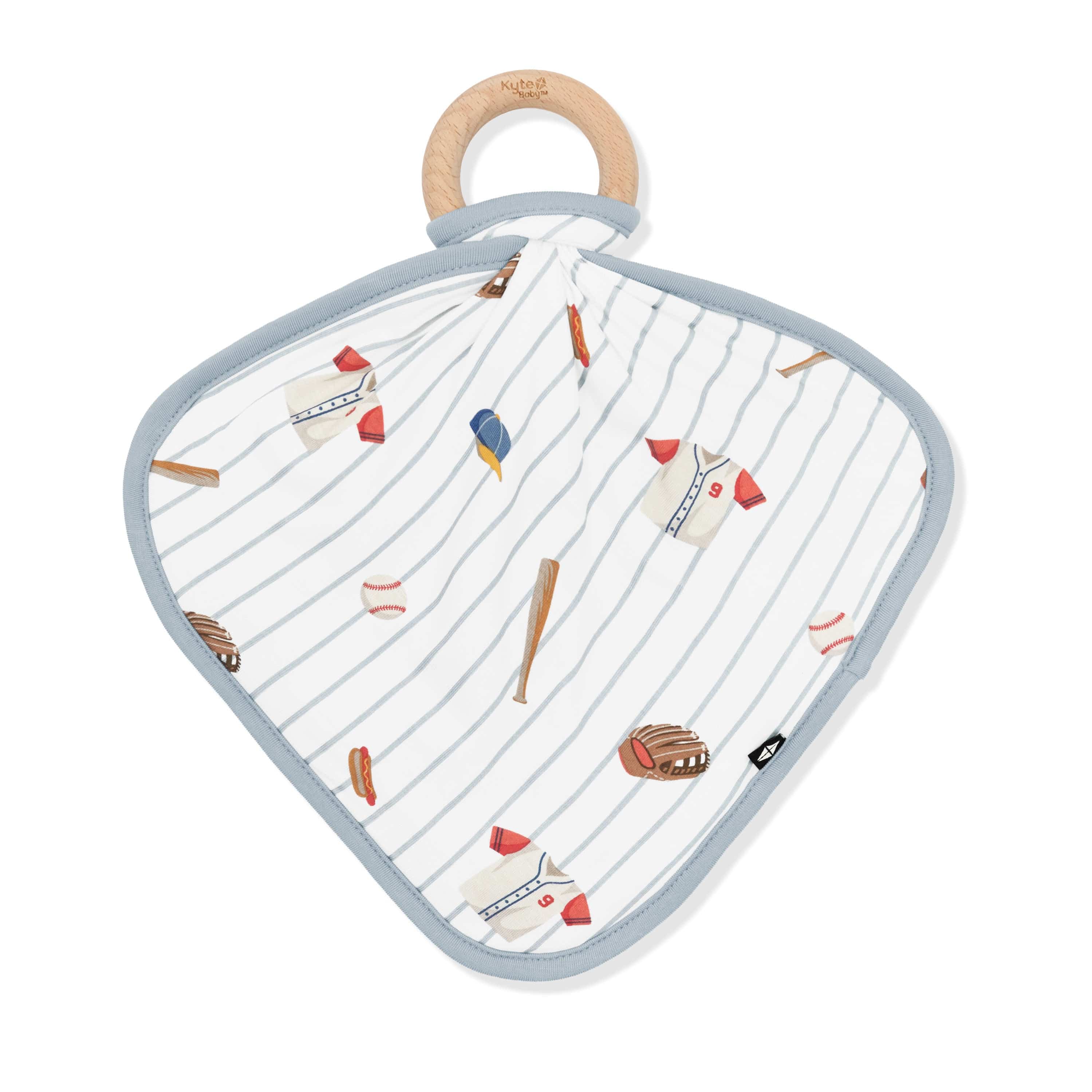 Lovey in Home Run with Removable Wooden Teething Ring - Image 4
