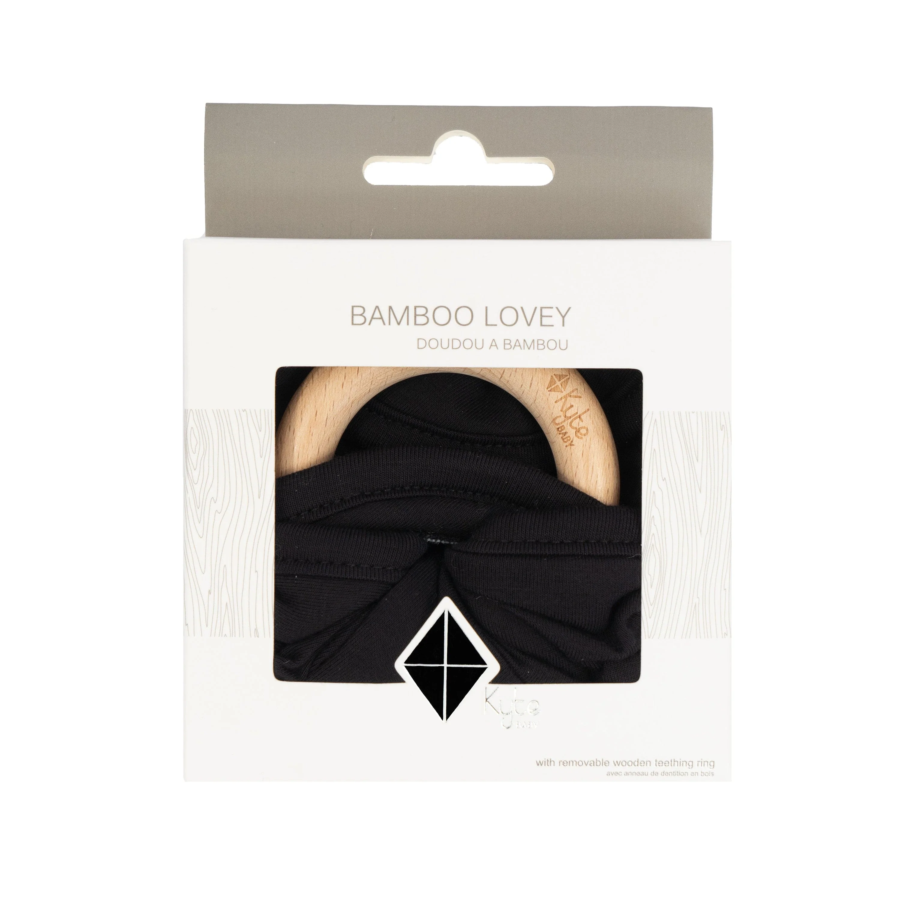 Lovey in Midnight with Removable Wooden Teething Ring - Image 3