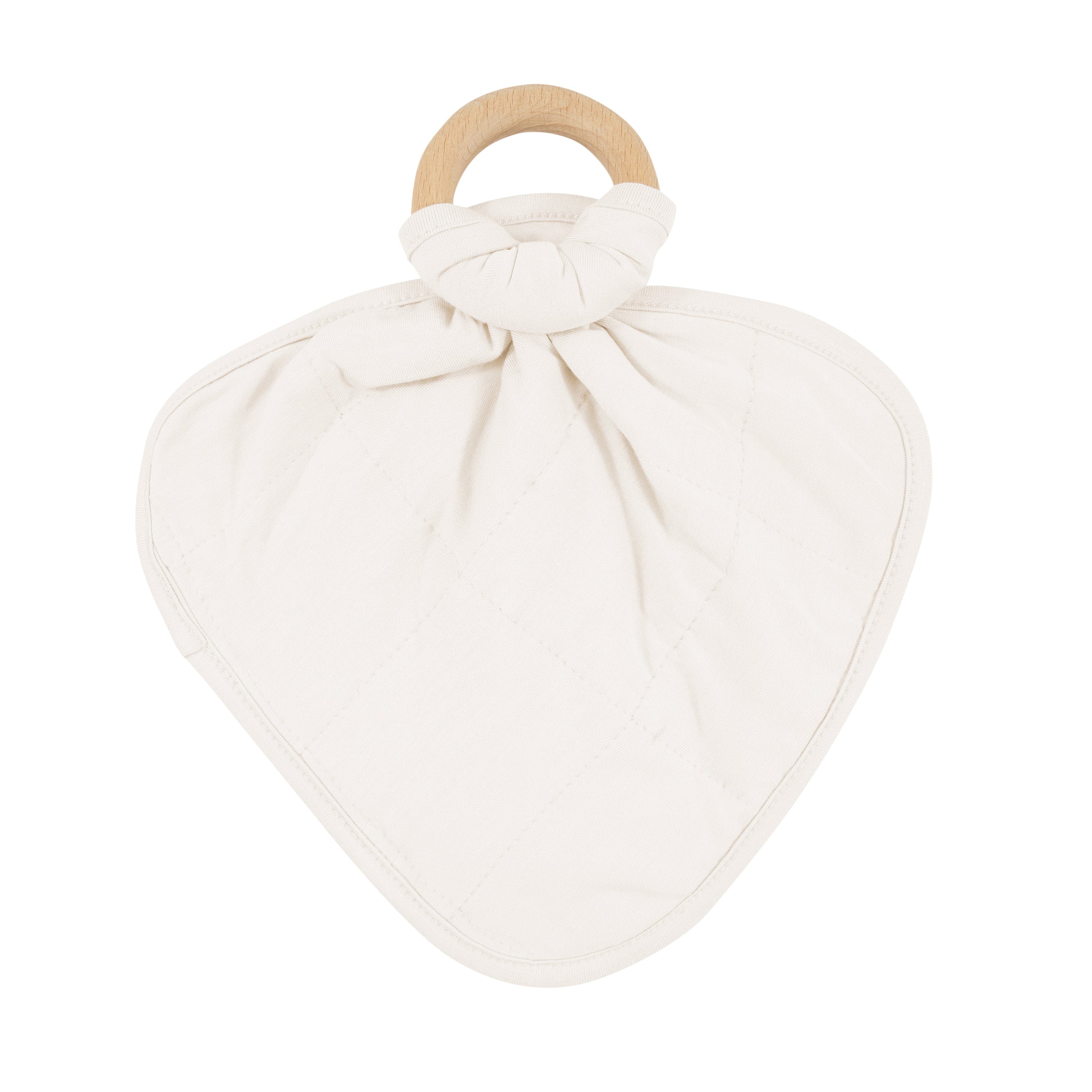 Lovey in Oat with Removable Wooden Teething Ring - Image 3