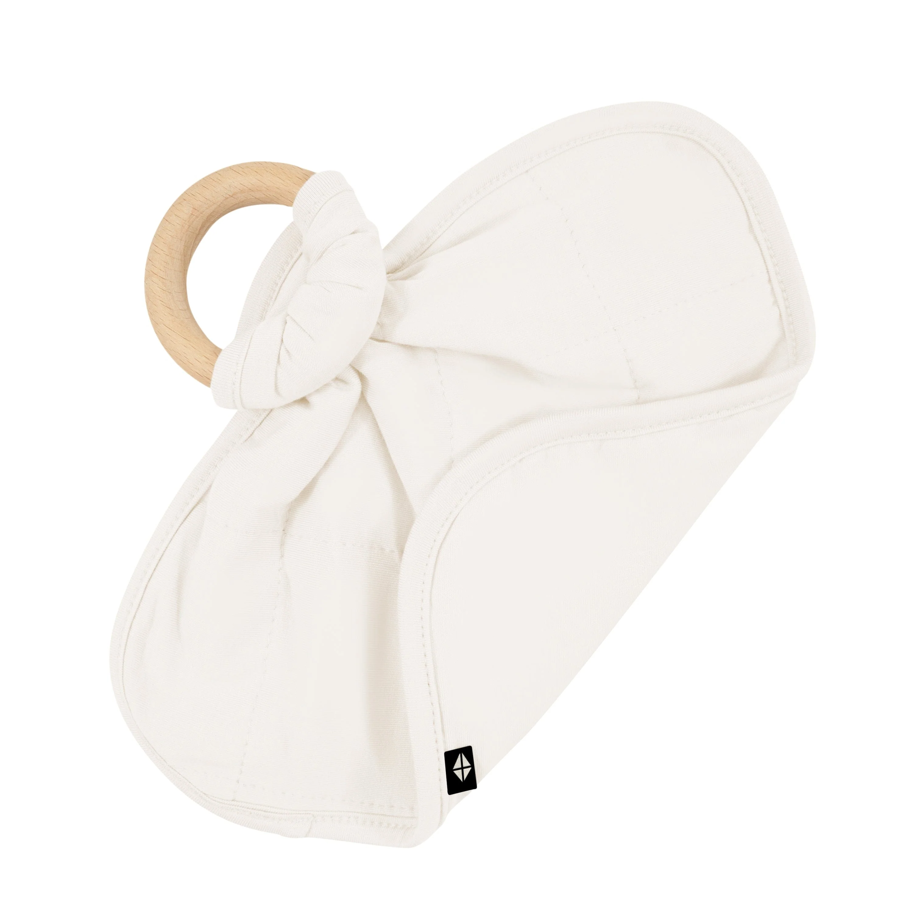 Lovey in Oat with Removable Wooden Teething Ring - Image 4