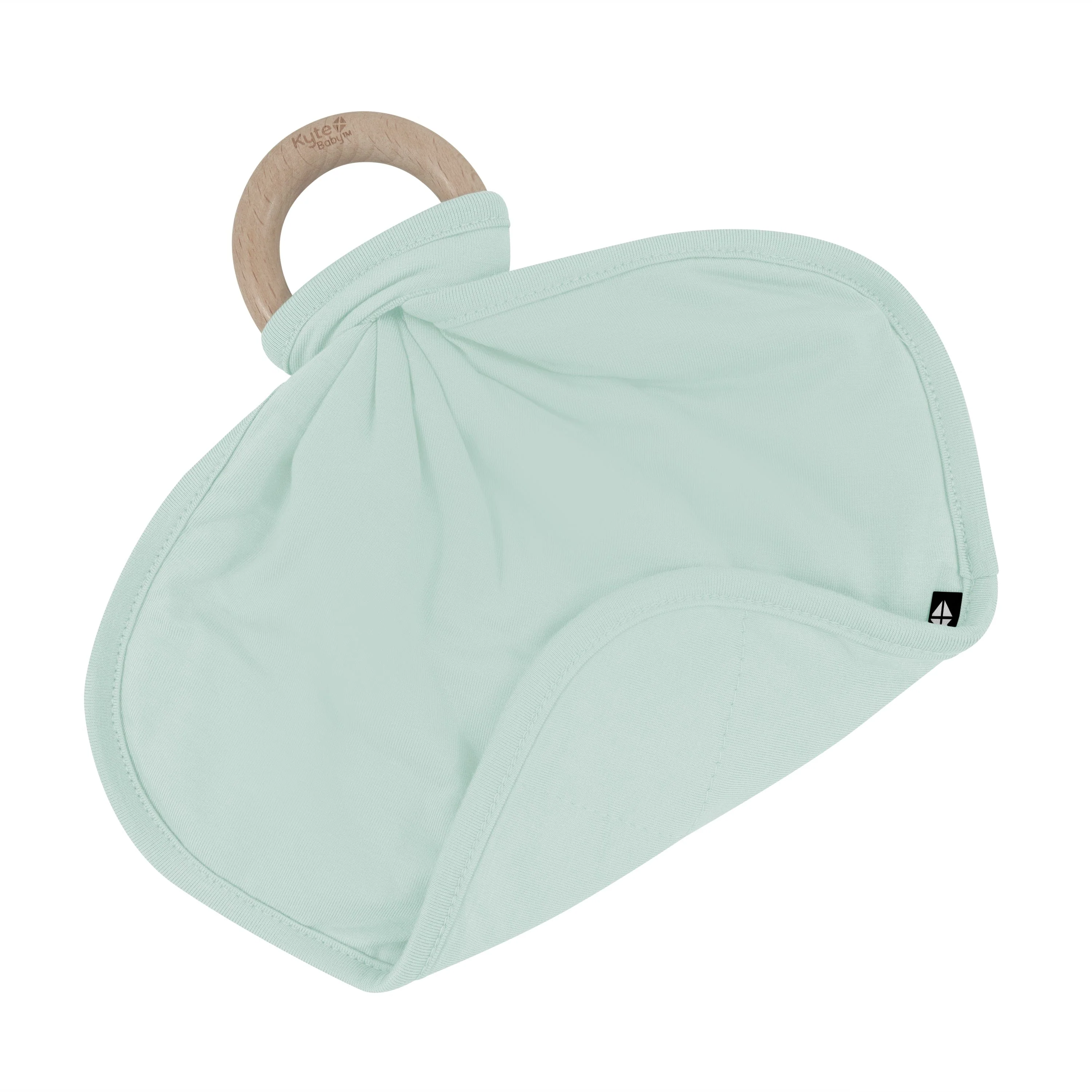 Lovey in Sage with Removable Wooden Teething Ring - Image 3