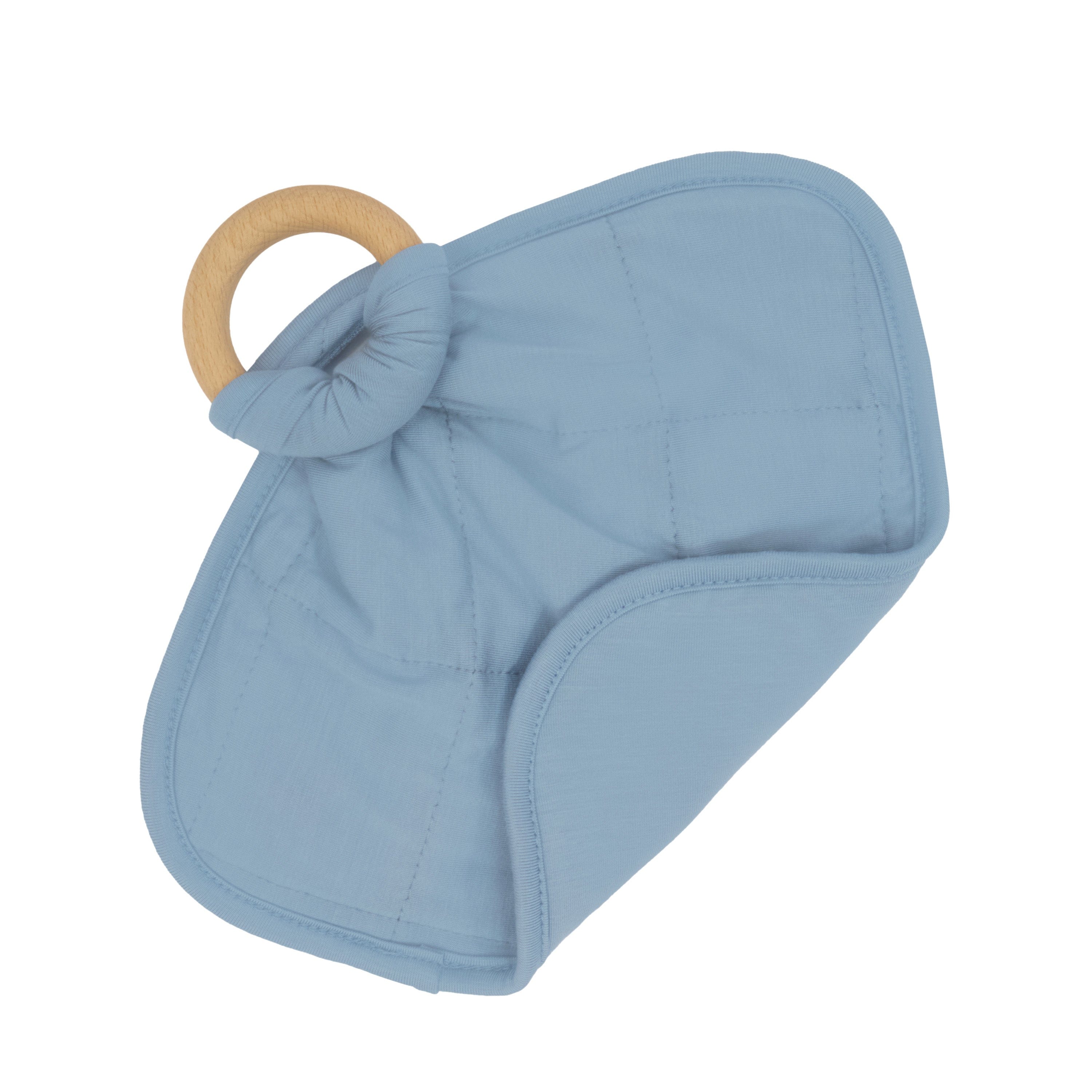 Lovey in Slate with Removable Wooden Teething Ring - Image 3