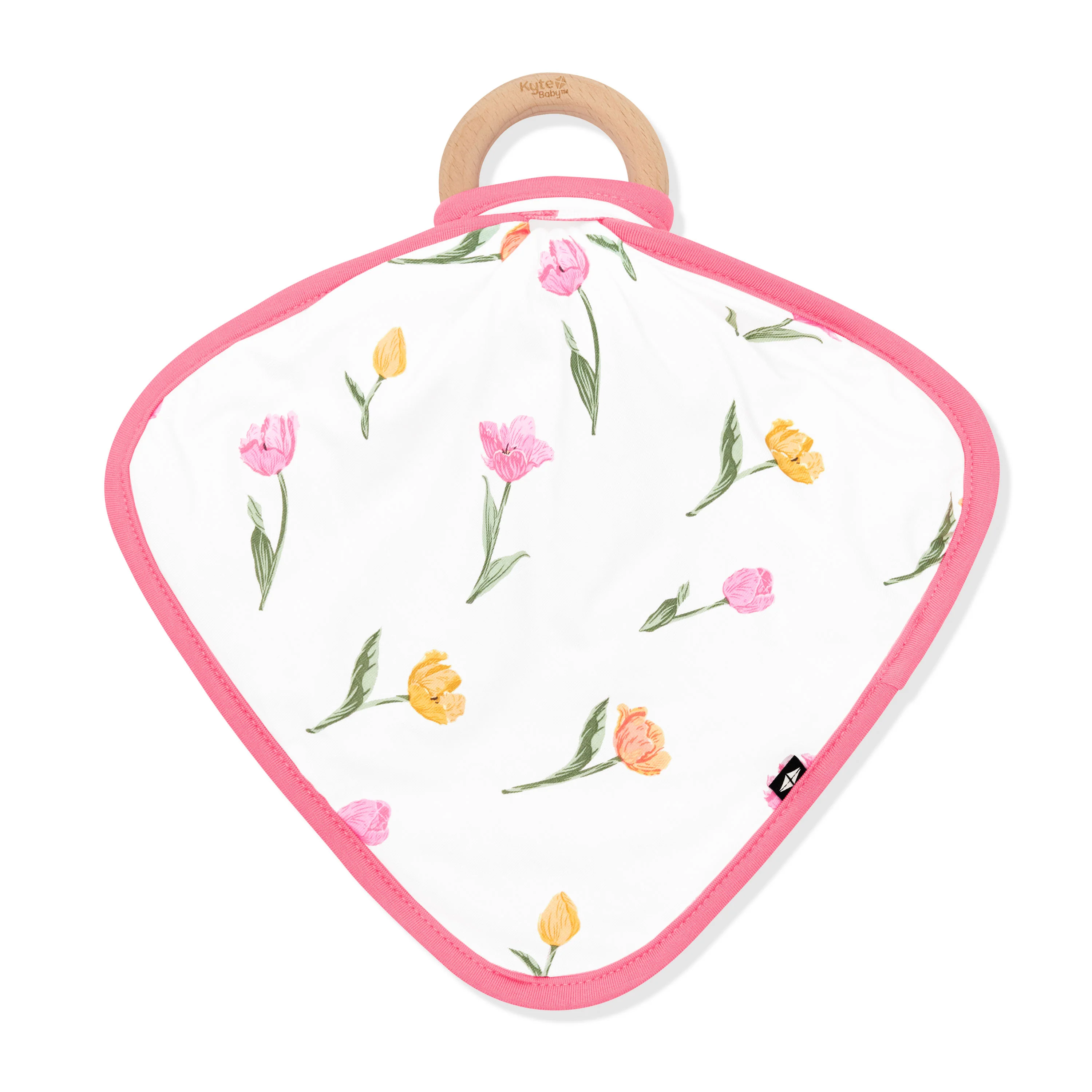 Lovey in Tulip with Removable Wooden Teething Ring - Image 2