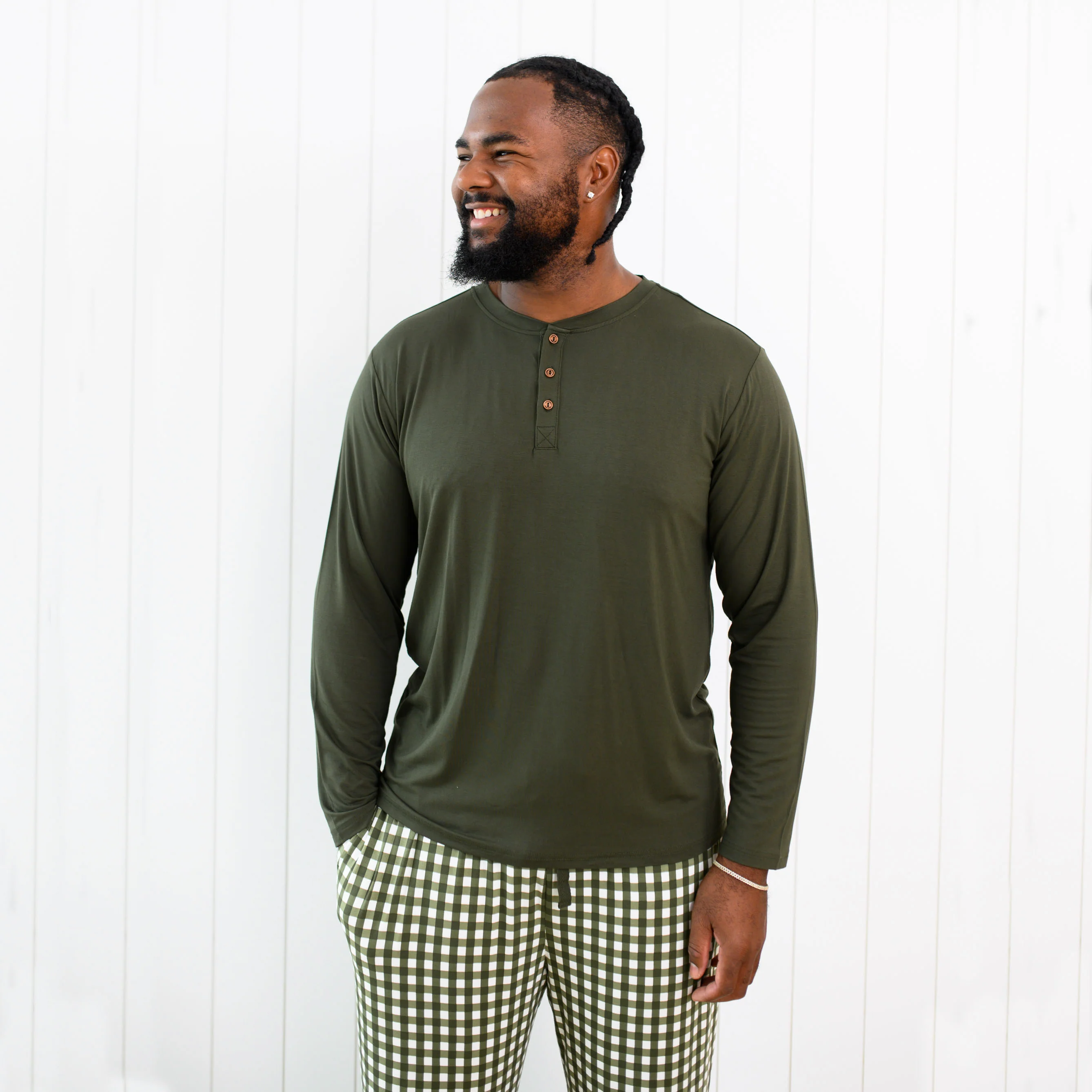 Men's Lounge Pants in Gingham Fir - Image 5