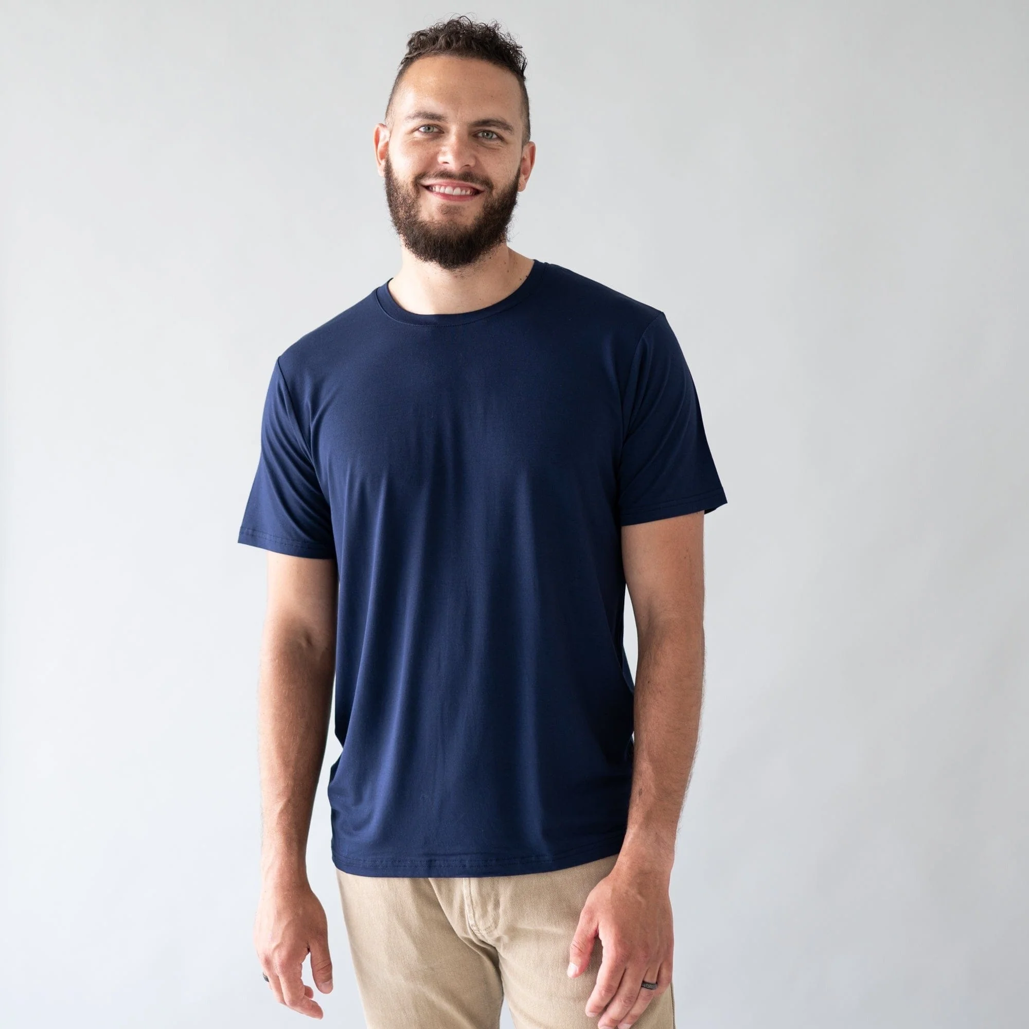 Men's Crew Neck Tee in Navy - Image 2