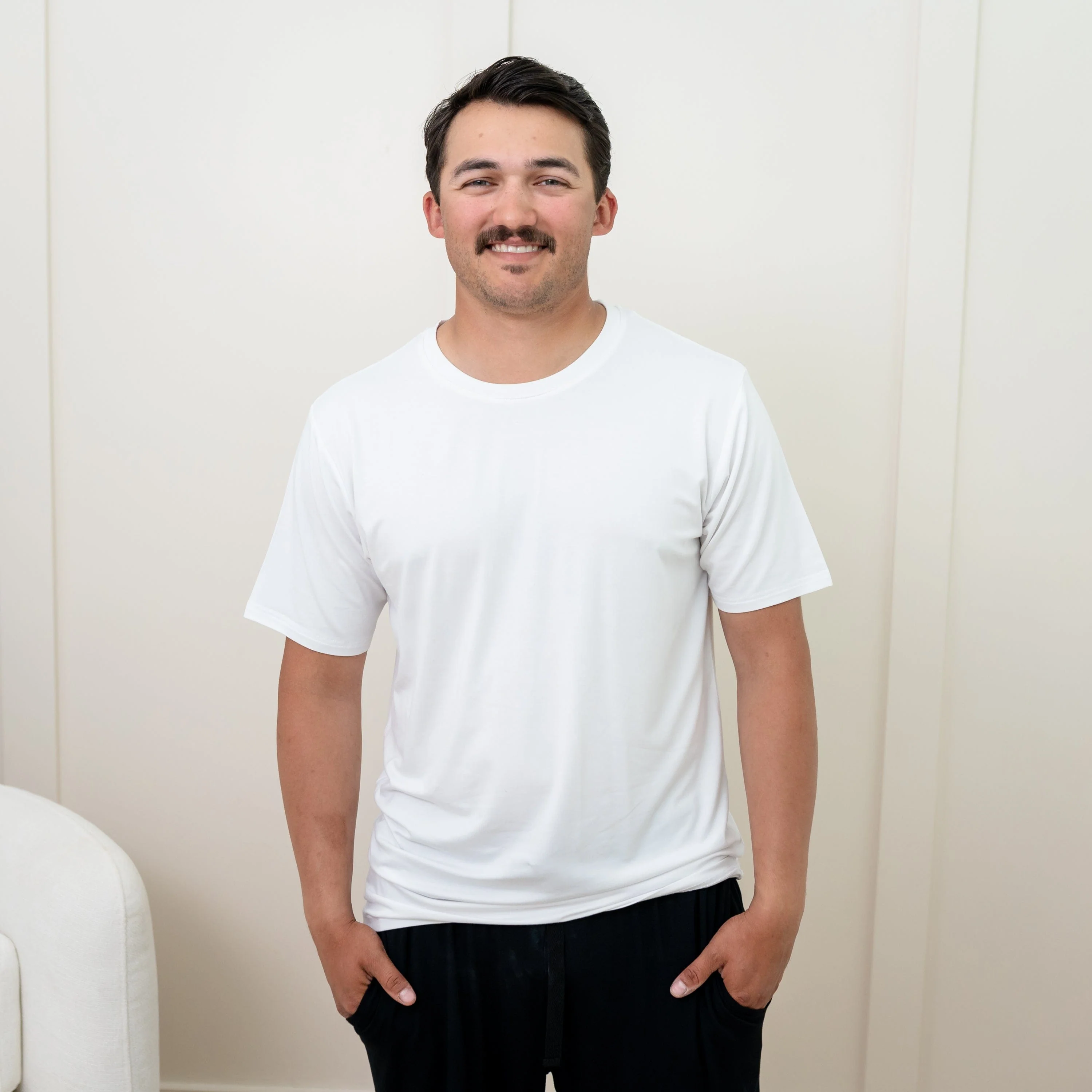 Men's Crew Neck Tee in Snow - Image 2