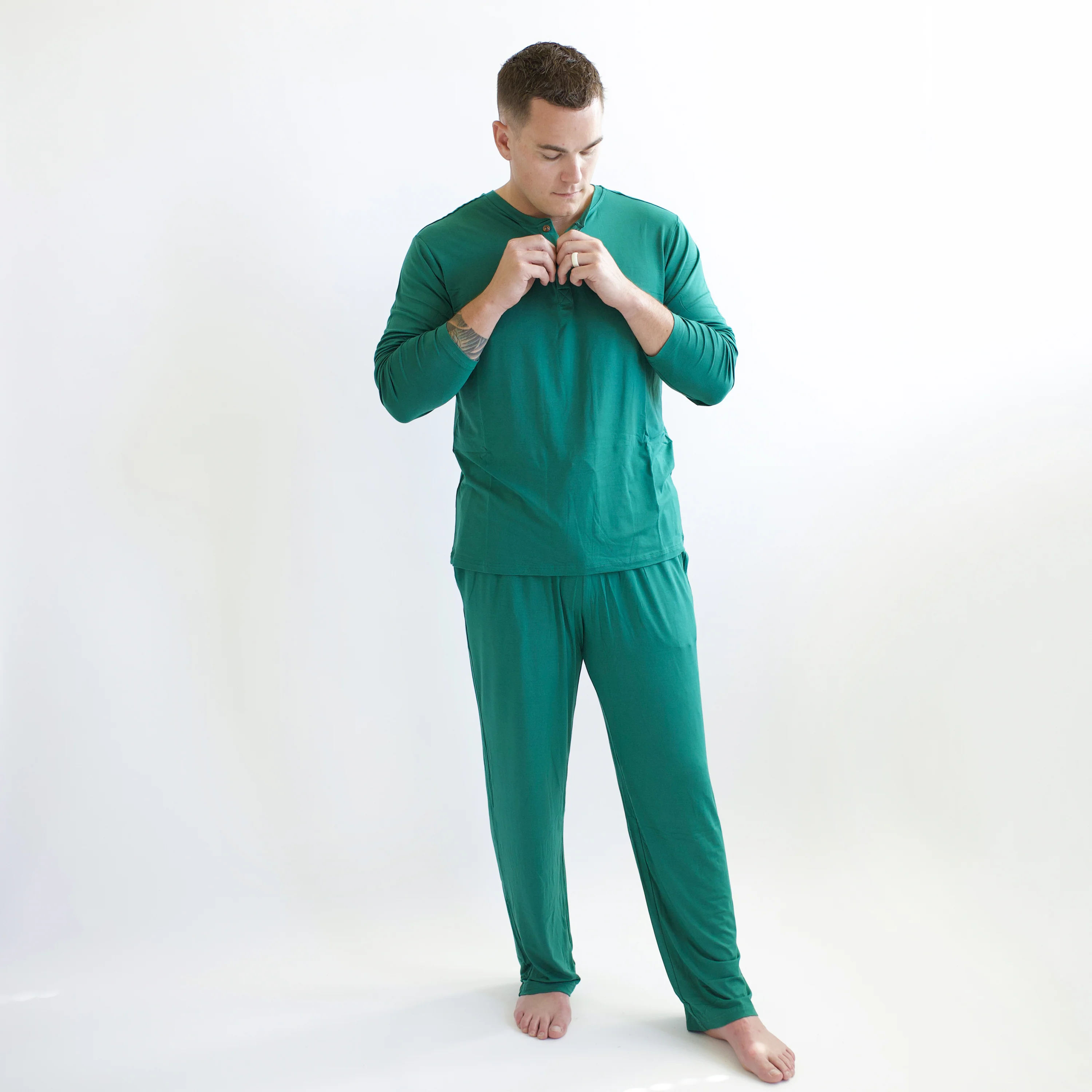 Men's Lounge Pants in Emerald - Image 2