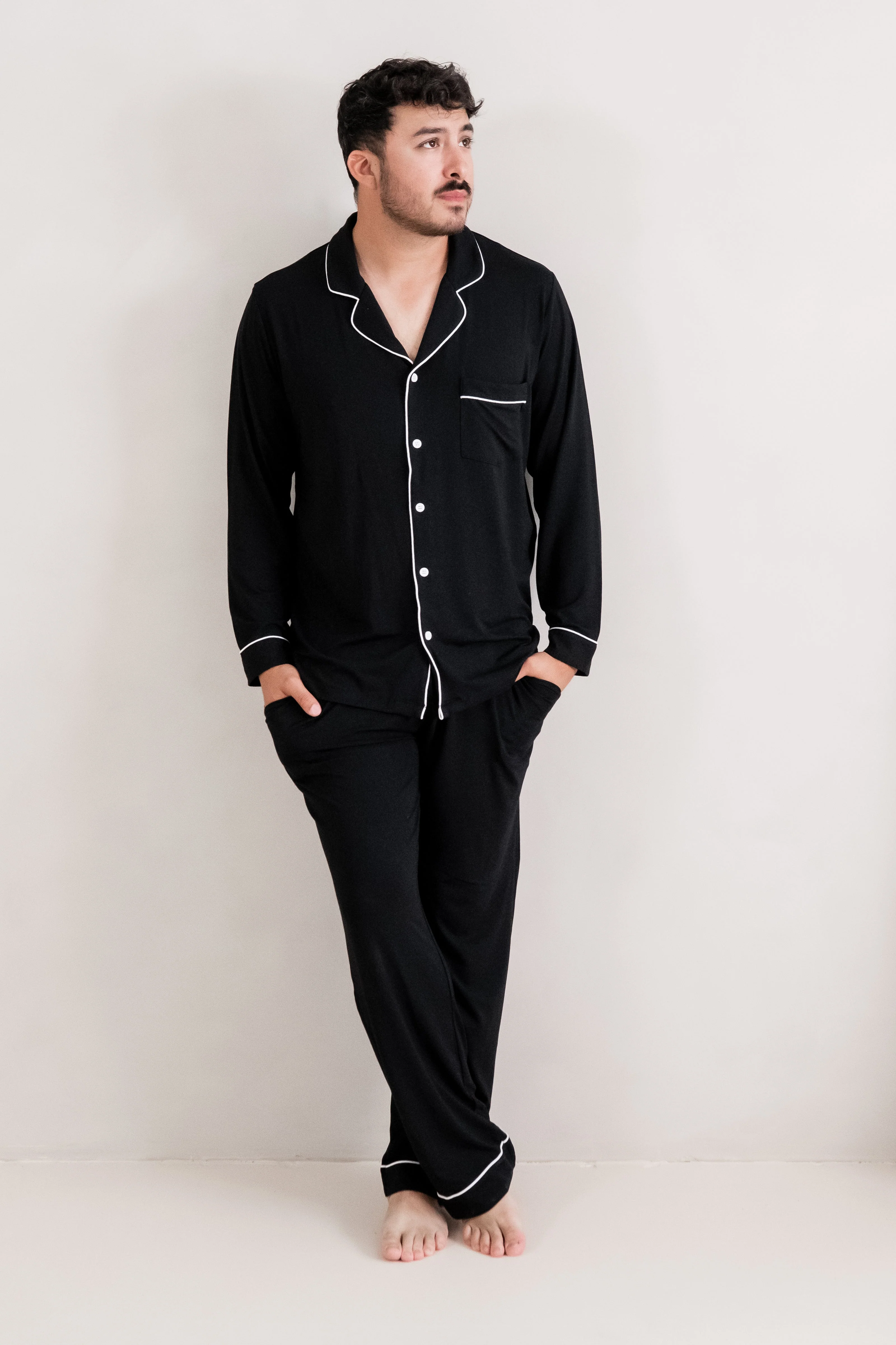 Men's Long Sleeve Pajama Set in Midnight - Image 3