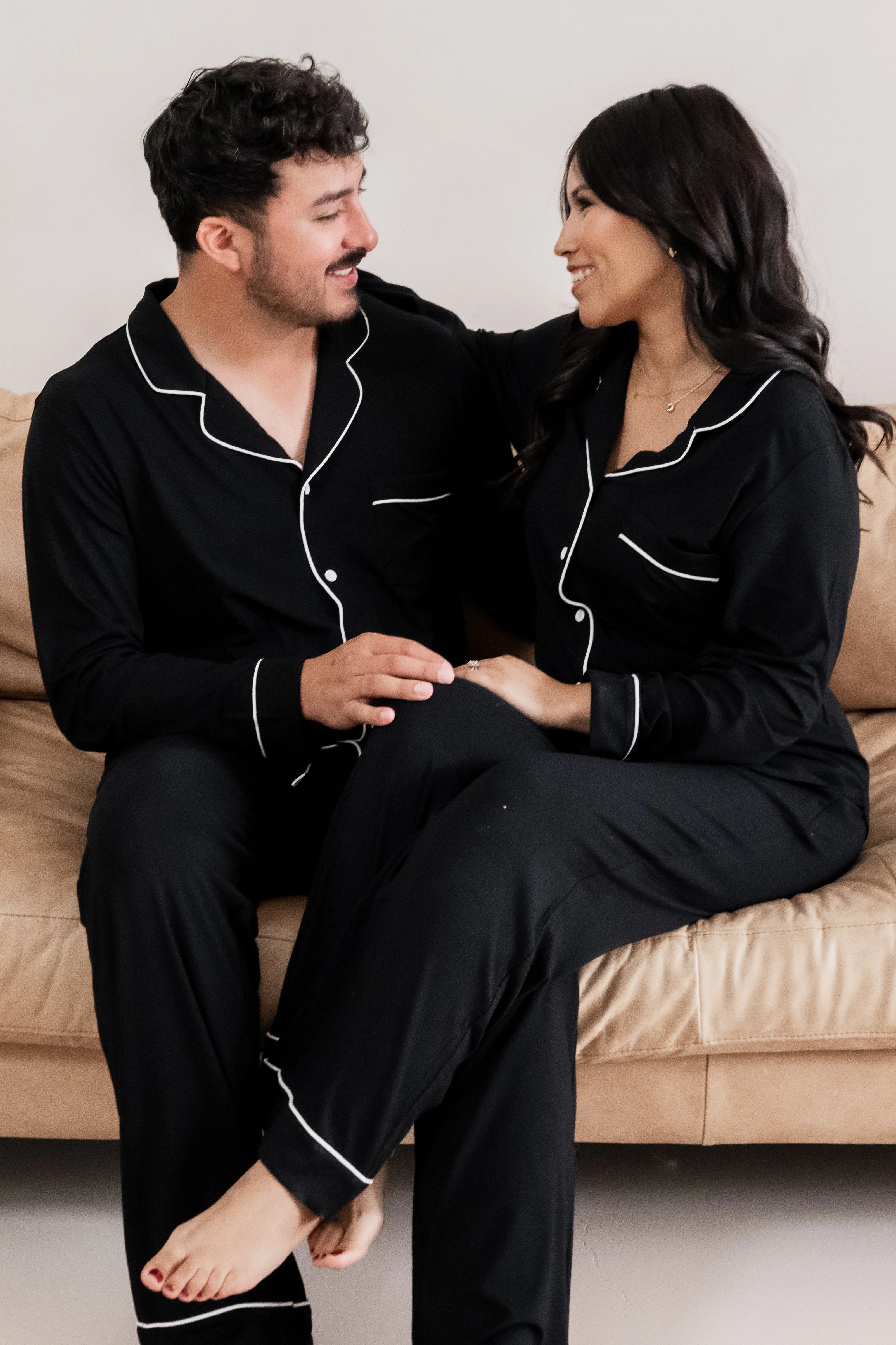 Men's Long Sleeve Pajama Set in Midnight - Image 4