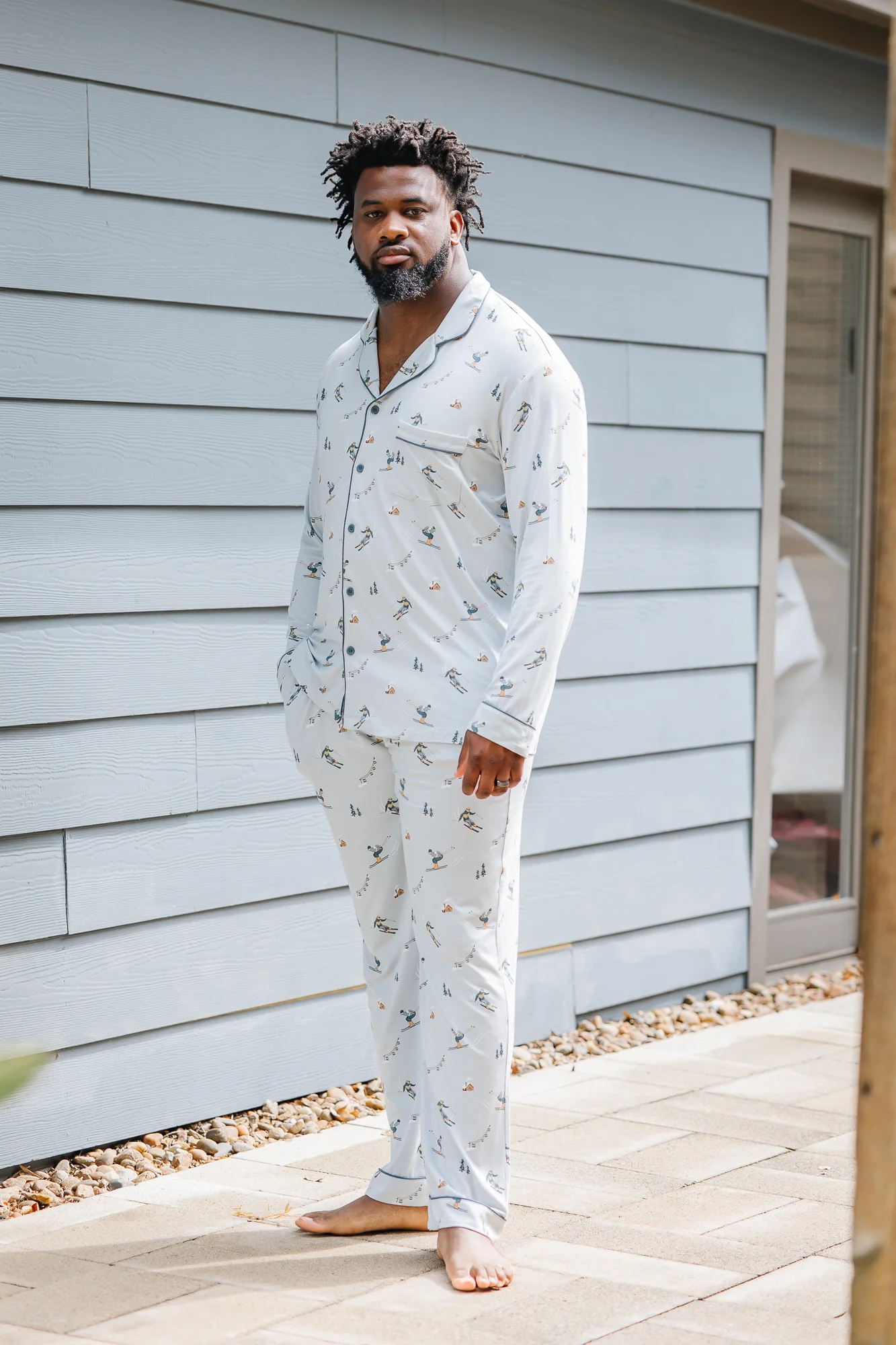 Men's Long Sleeve Pajama Set in Ski - Image 6