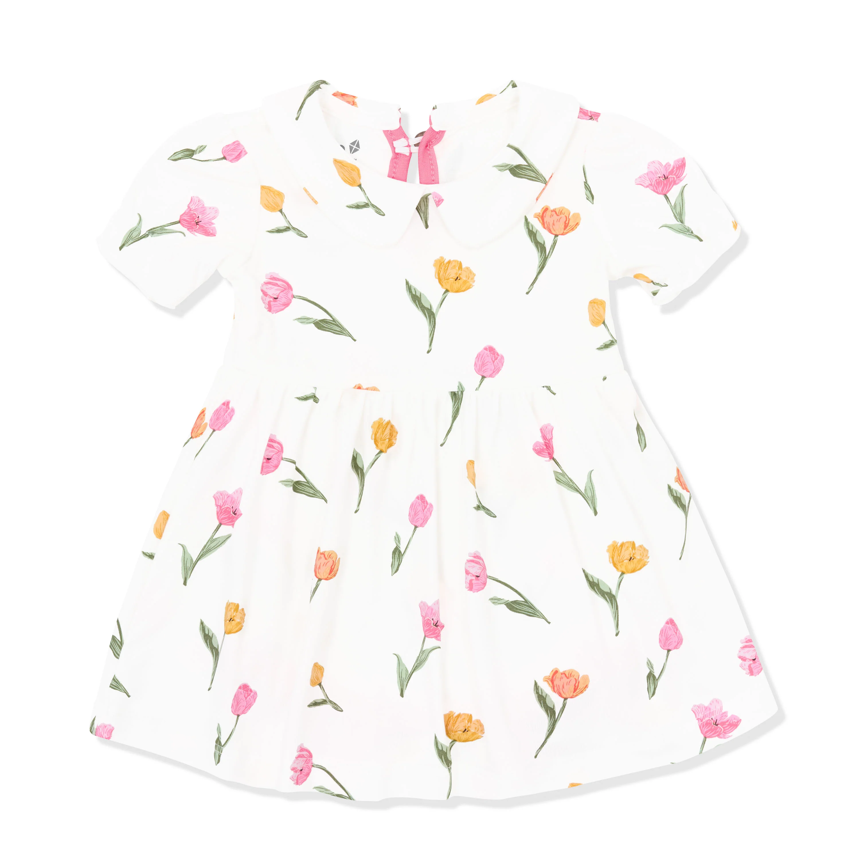 Peter Pan Collar Bodysuit Dress in Tulip - Image 2